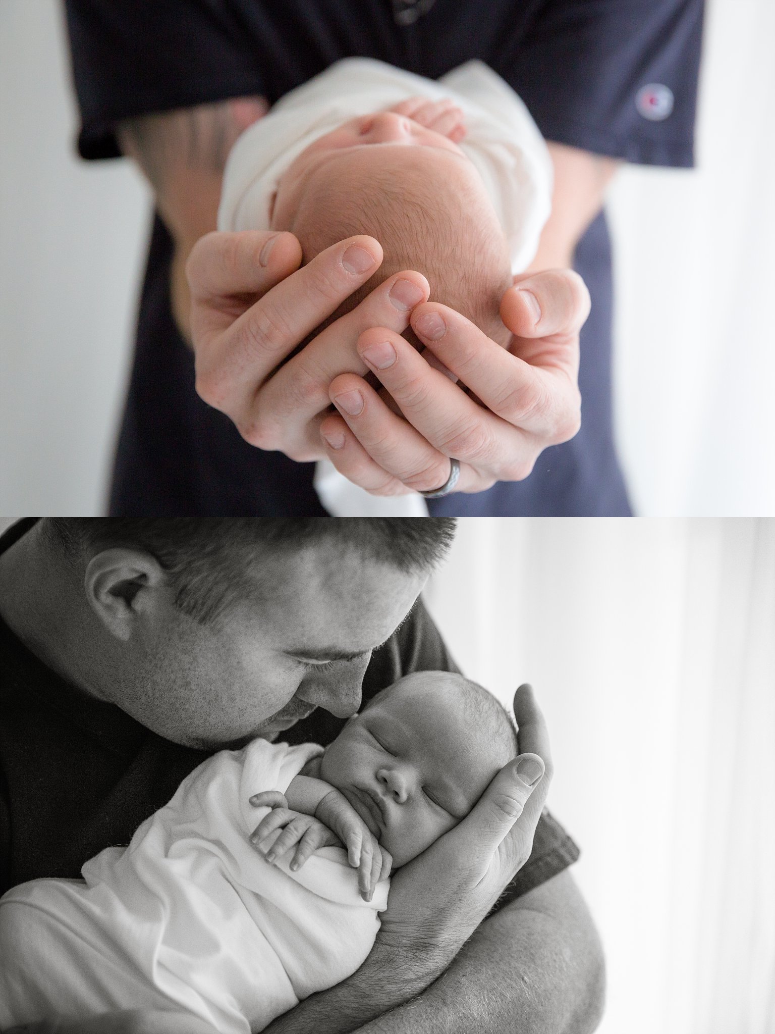 nj newborn photos dad holding baby