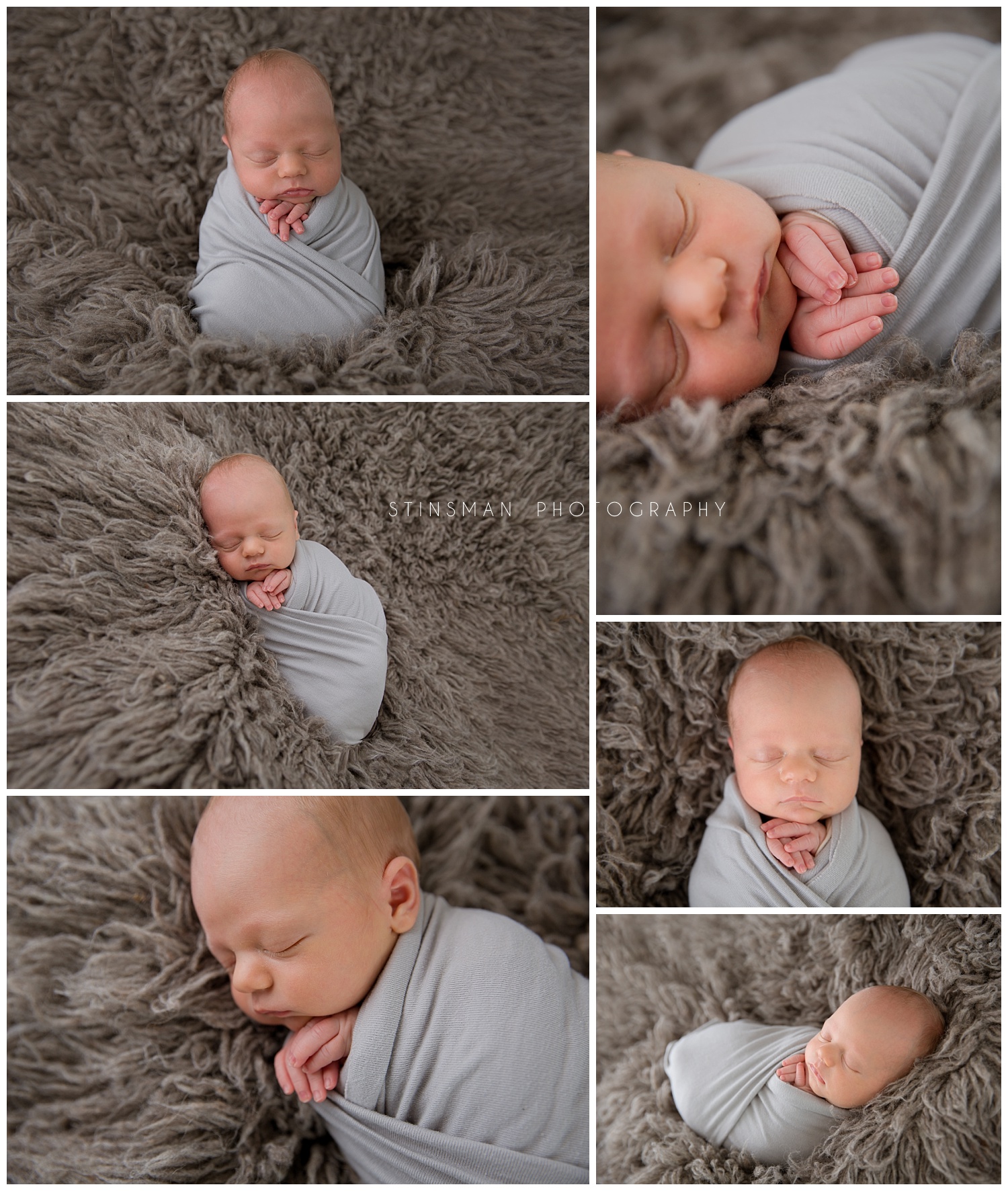 baby boy wrapped in grey and in a grey rug in moorestown nj studio