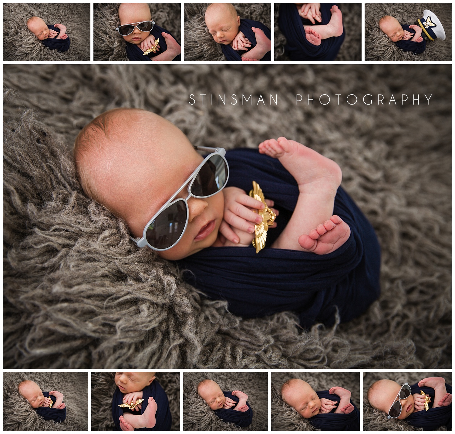 baby boy wearing aviator sunglasses in newborn session us air force moorestown nj