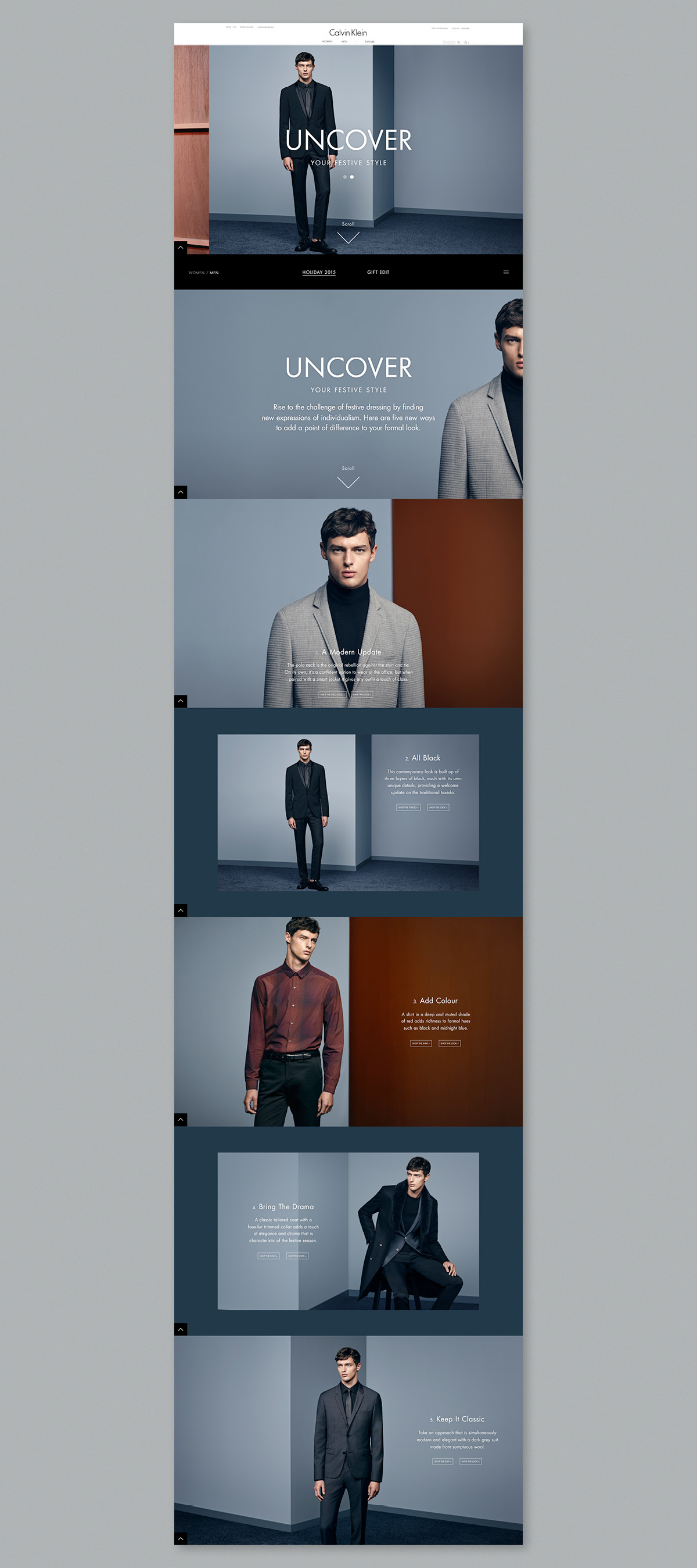 Conceived and executed an interactive holiday lookbook and gift guide for Calvin Klein.