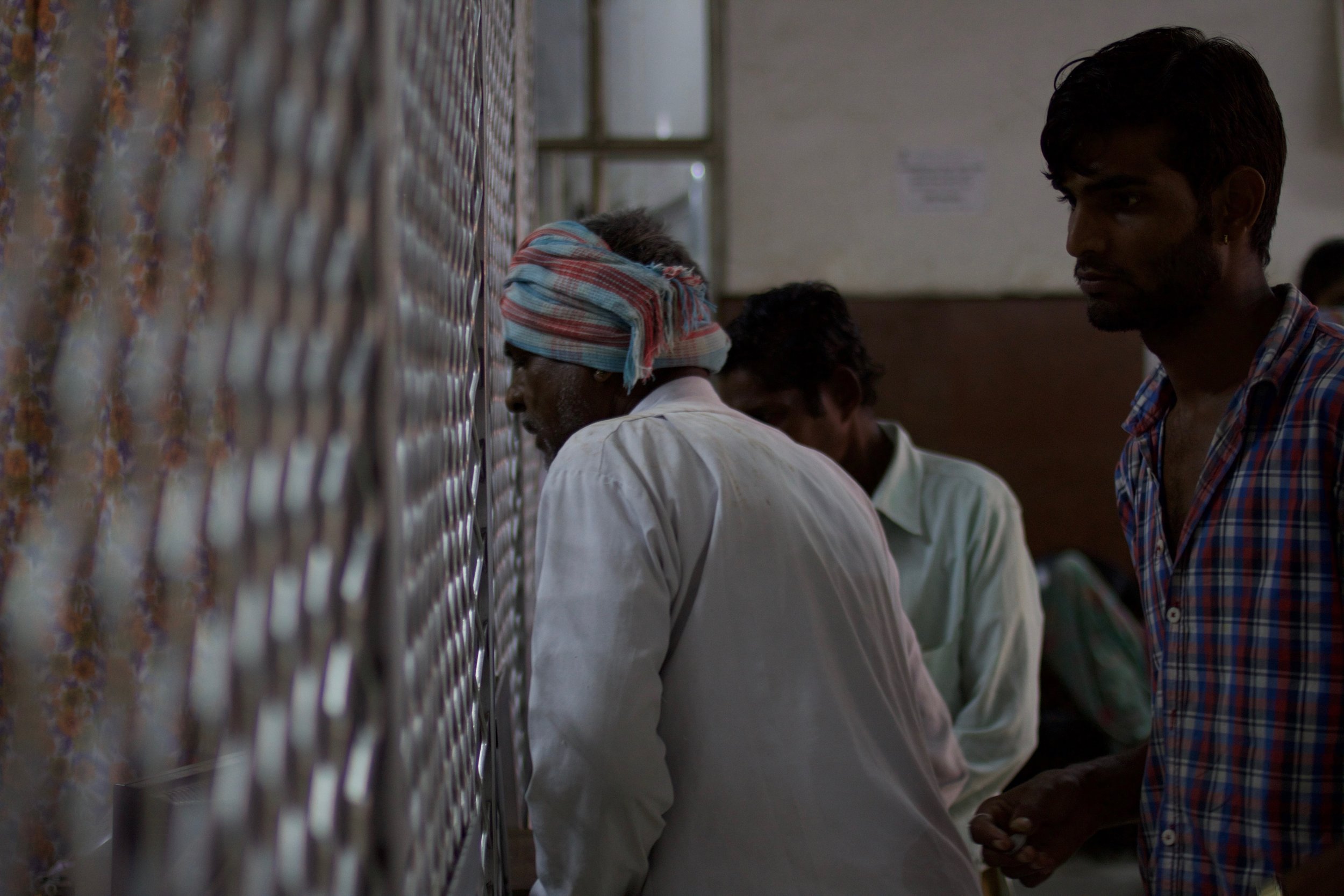  An elderly man approaches the Drug Distribution Counter at the MB Hospital for his monthly medicines. 
