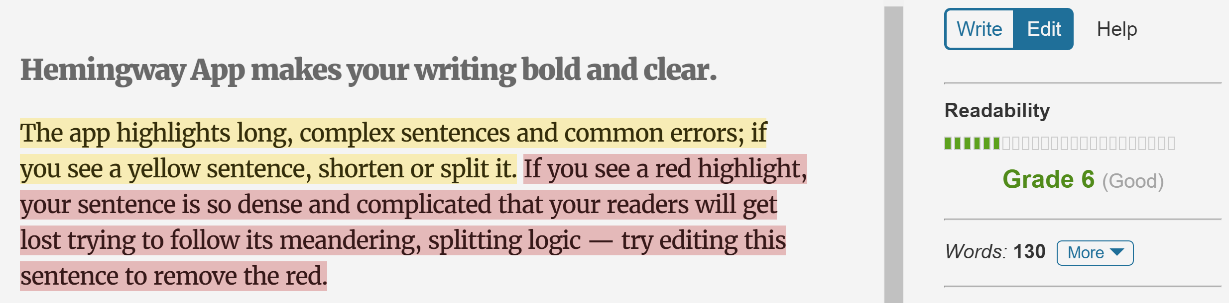 Screenshot via Hemingway