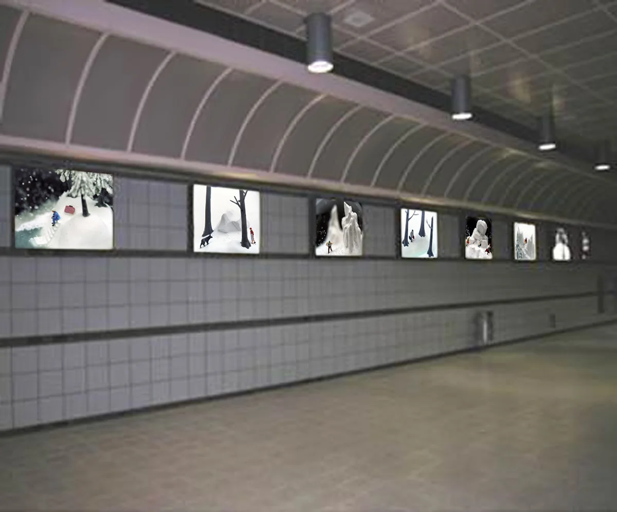 Travelers , 2008 7 light boxes Commissioned by Metro Art , Los Angeles, CA