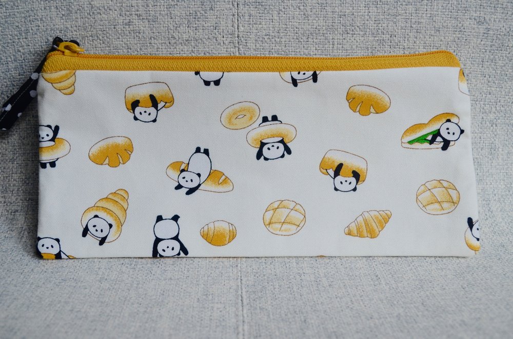 Pandas & Buns pencil pouch from SewFlo