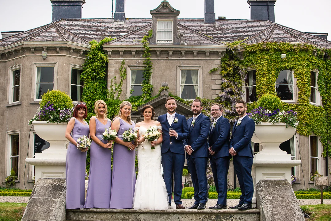 Wedding party photos Tinakilly House