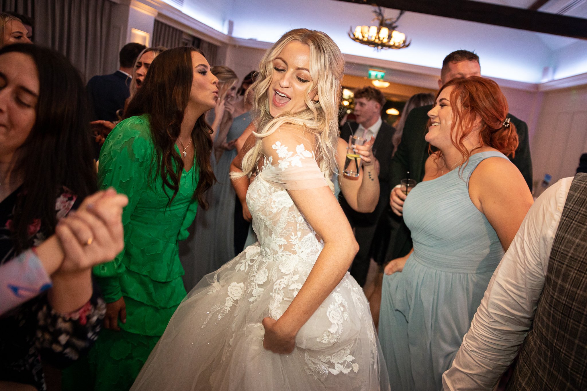 Bride dancing on the wedding dance floor at Mount Juliet