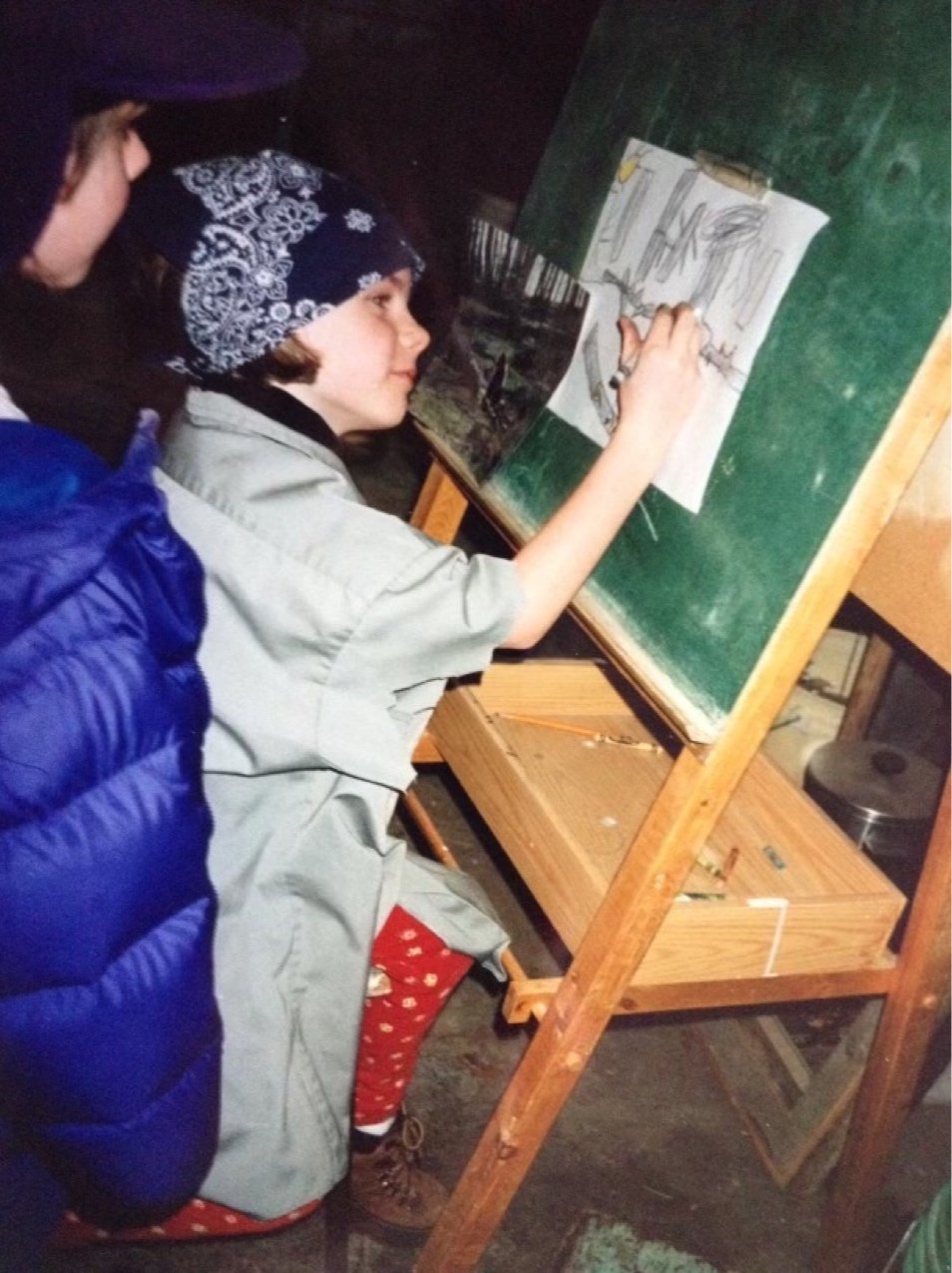 Emma as a young artist 