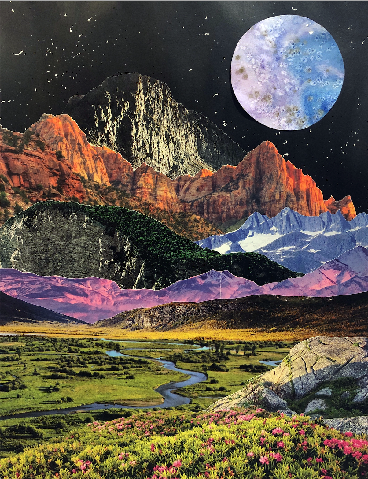 “Spring Equinox”
11x14”, Paper, Acrylic, Salt, Gouache, Gel Medium (2020)