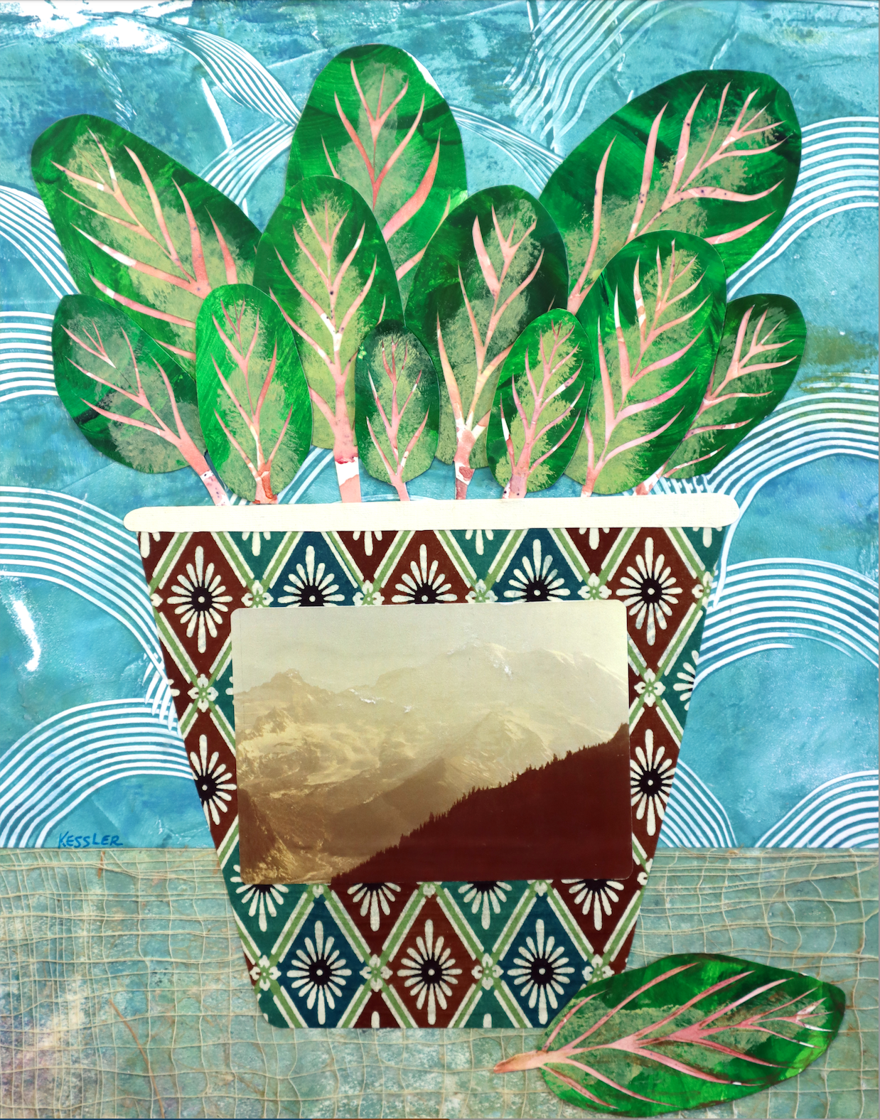 "Still Here" (2024)
Acrylic, Paper, Gel medium on wood