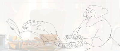 Mylene Cominotti’s animations for the exchange between the grandfather and mother.