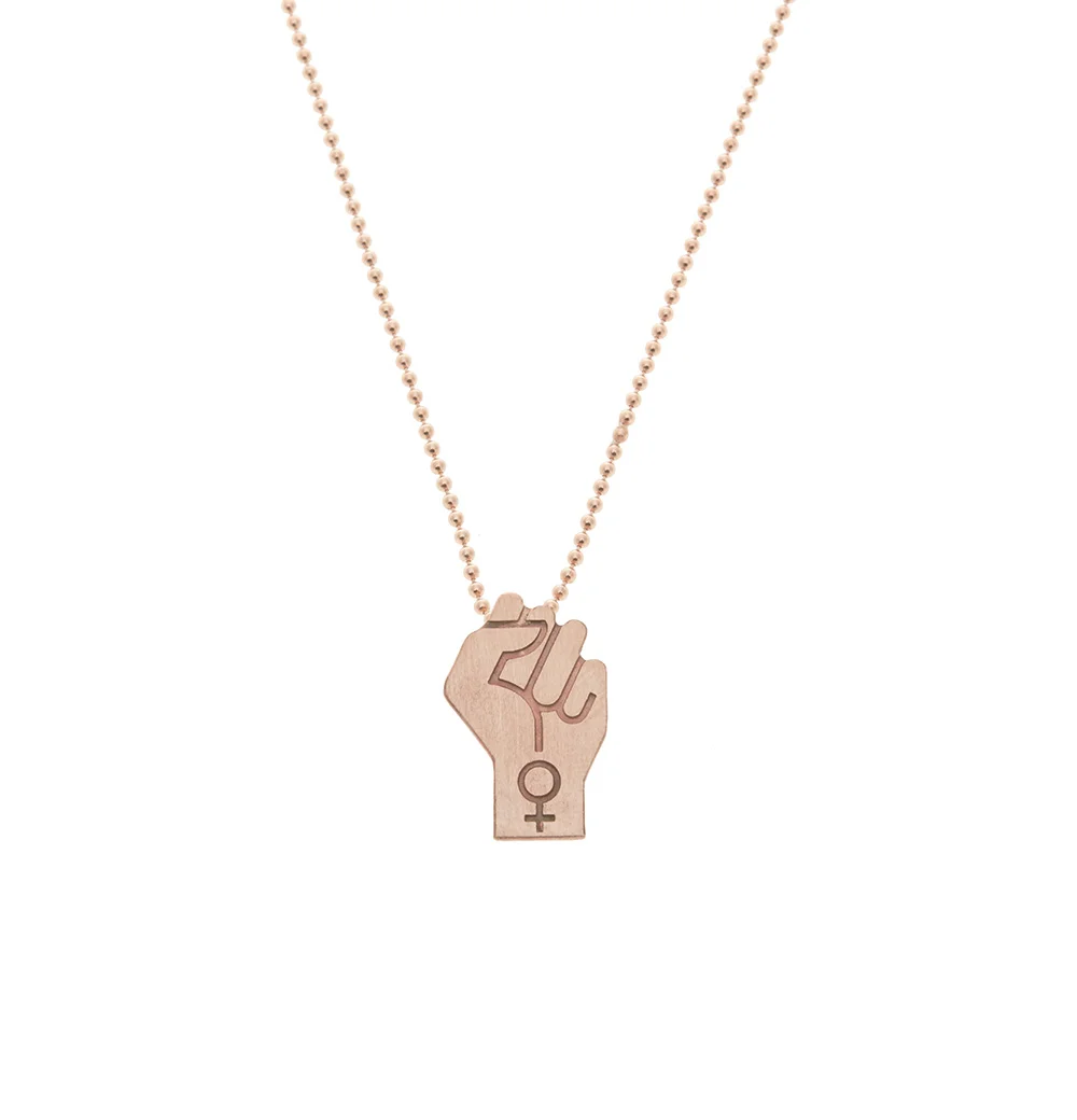 Copy of OTEM New York Jewelry Power Pendant in Recycled 10K Rose Gold with Conflict-Free Diamond, Direct to Consumer, Made in NYC, Resistance Jewelry