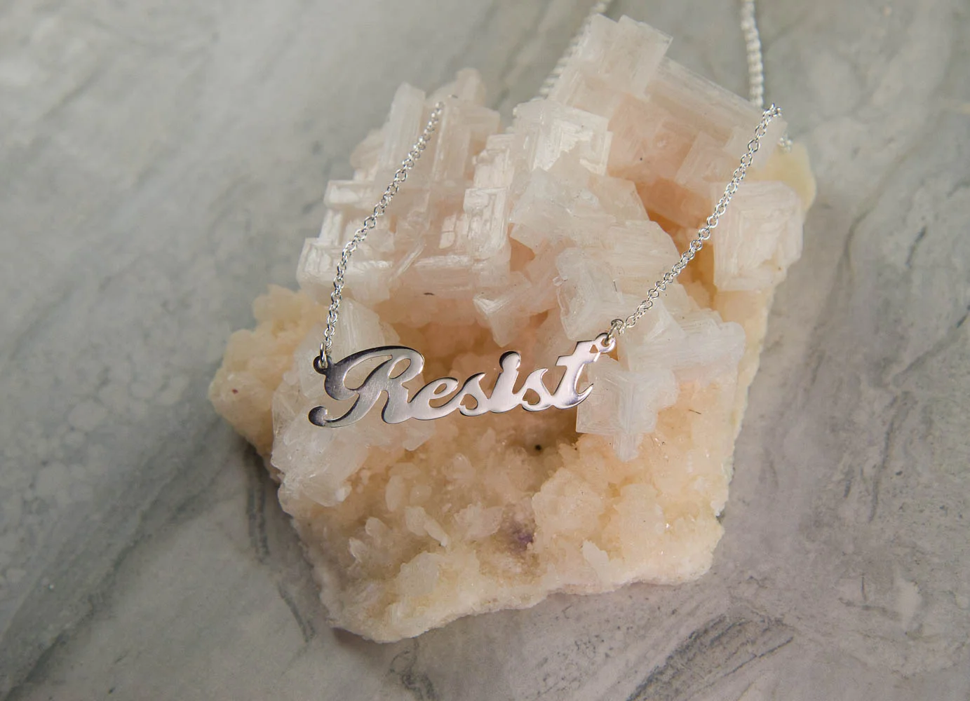 Copy of OTEM New York Jewelry Resist Nameplate Necklace in Recycled Sterling Silver, Direct to Consumer, Made in NYC