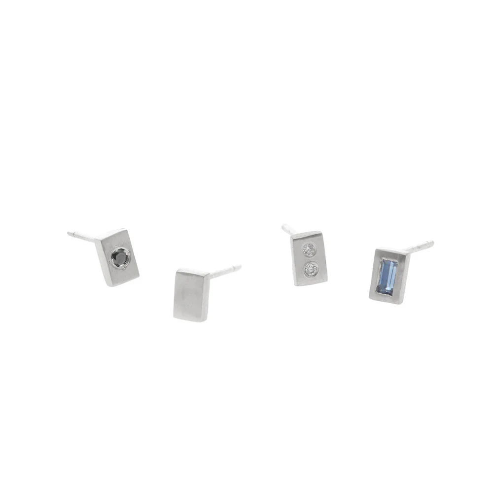 OTEM New York Rectangle Earrings in recycled sterling silver