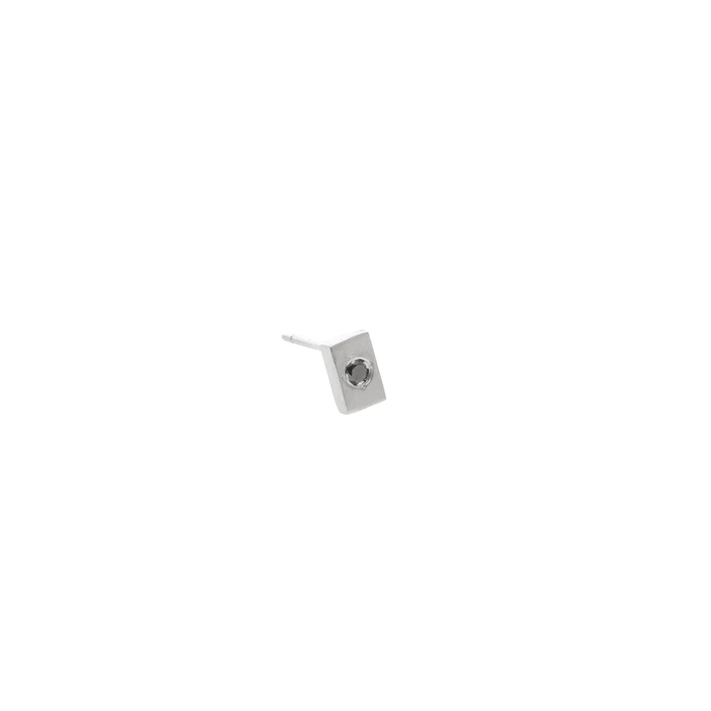 Copy of OTEM New York Rectangle Earring with black diamond in recycled sterling silver