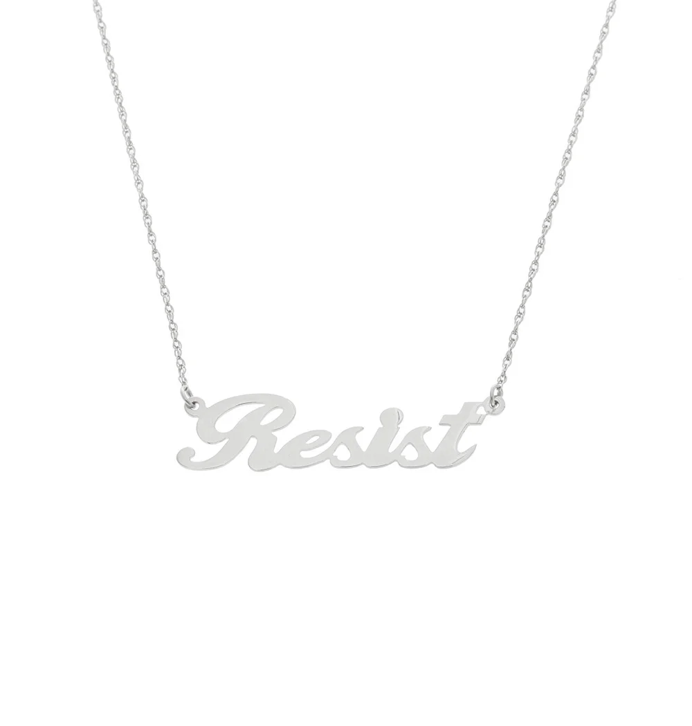 Copy of OTEM New York Jewelry Resist Nameplate Necklace in Recycled Sterling Silver, Direct to Consumer, Made in NYC