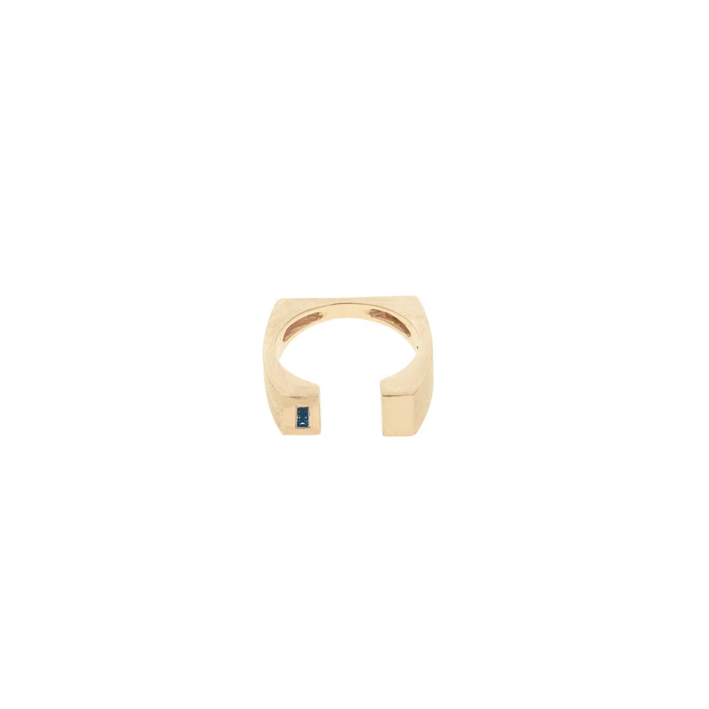 Copy of OTEM New York Signature Ring III with sapphire baguette in 18K yellow gold