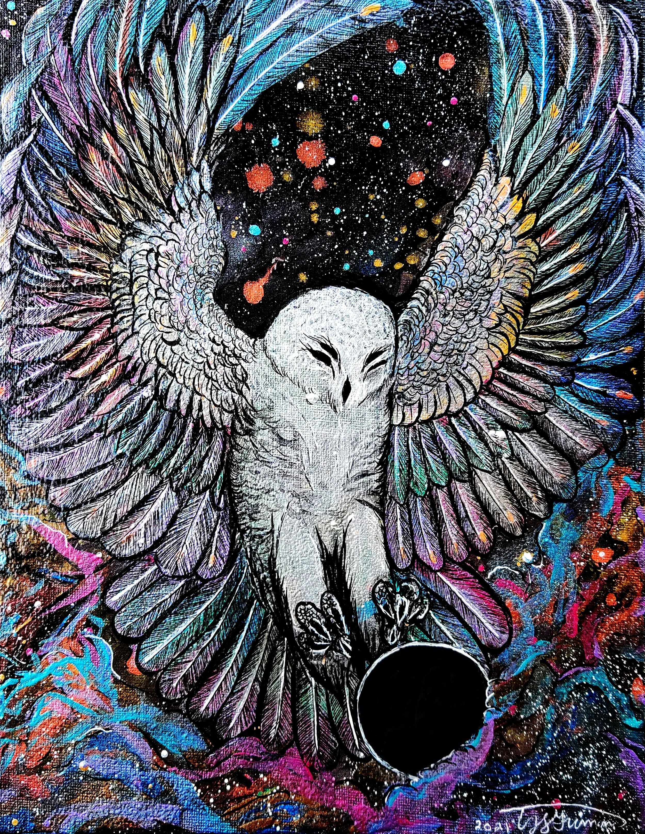 White  Cosmic Owl