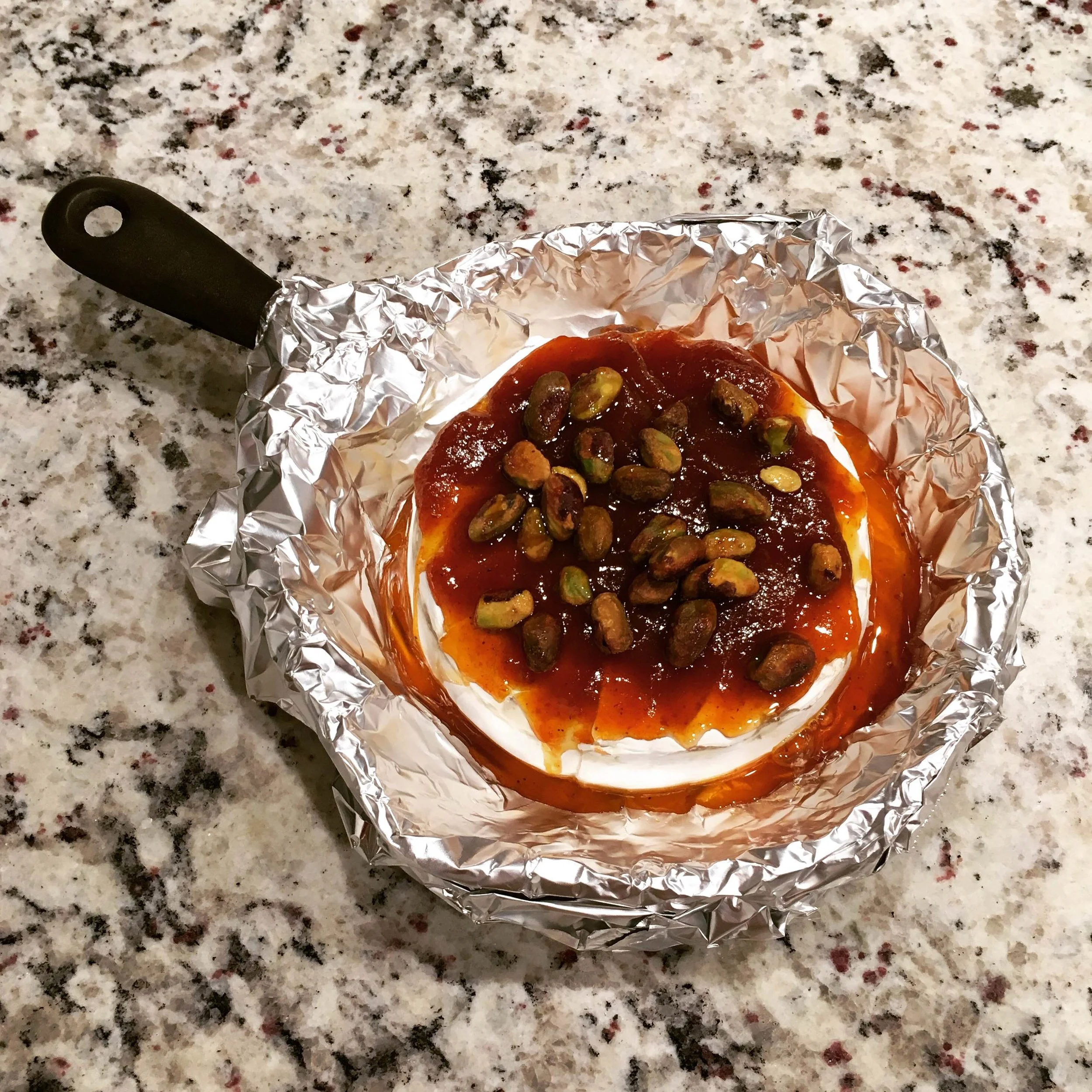 Baked Brie with Pumpkin Butter, Honey, and Pistachios (Fall Recipe)