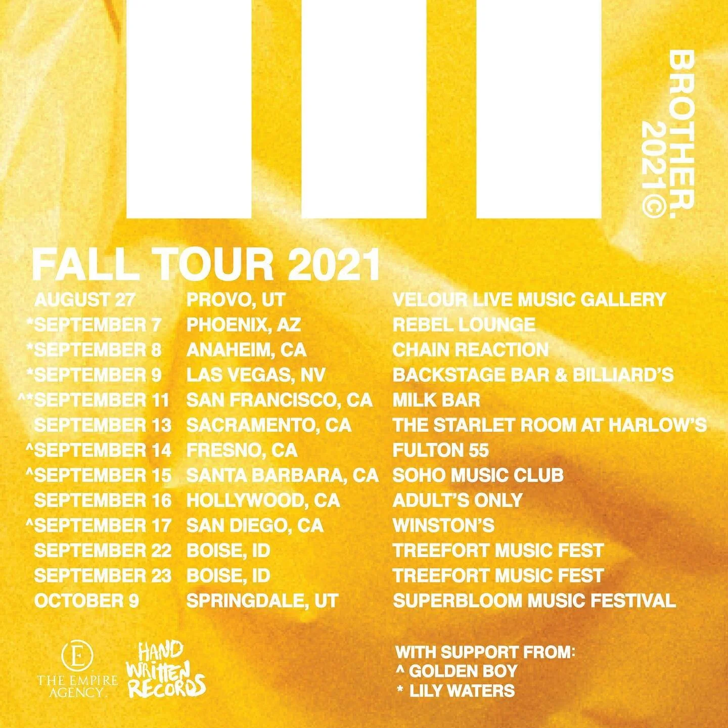 TOUR TIME. Tickets available on our website (Link in Bio)

8/27 - Provo - @velourlive 
9/7 - Phoenix - @therebelphx 
9/8 - Anaheim - @chainreactionca 
9/9 - LV- @backstagebarlv 
9/11 - SF - @milkbarstore 
9/13 - SAC - @thestarletroom 
9/14 - Fresno -