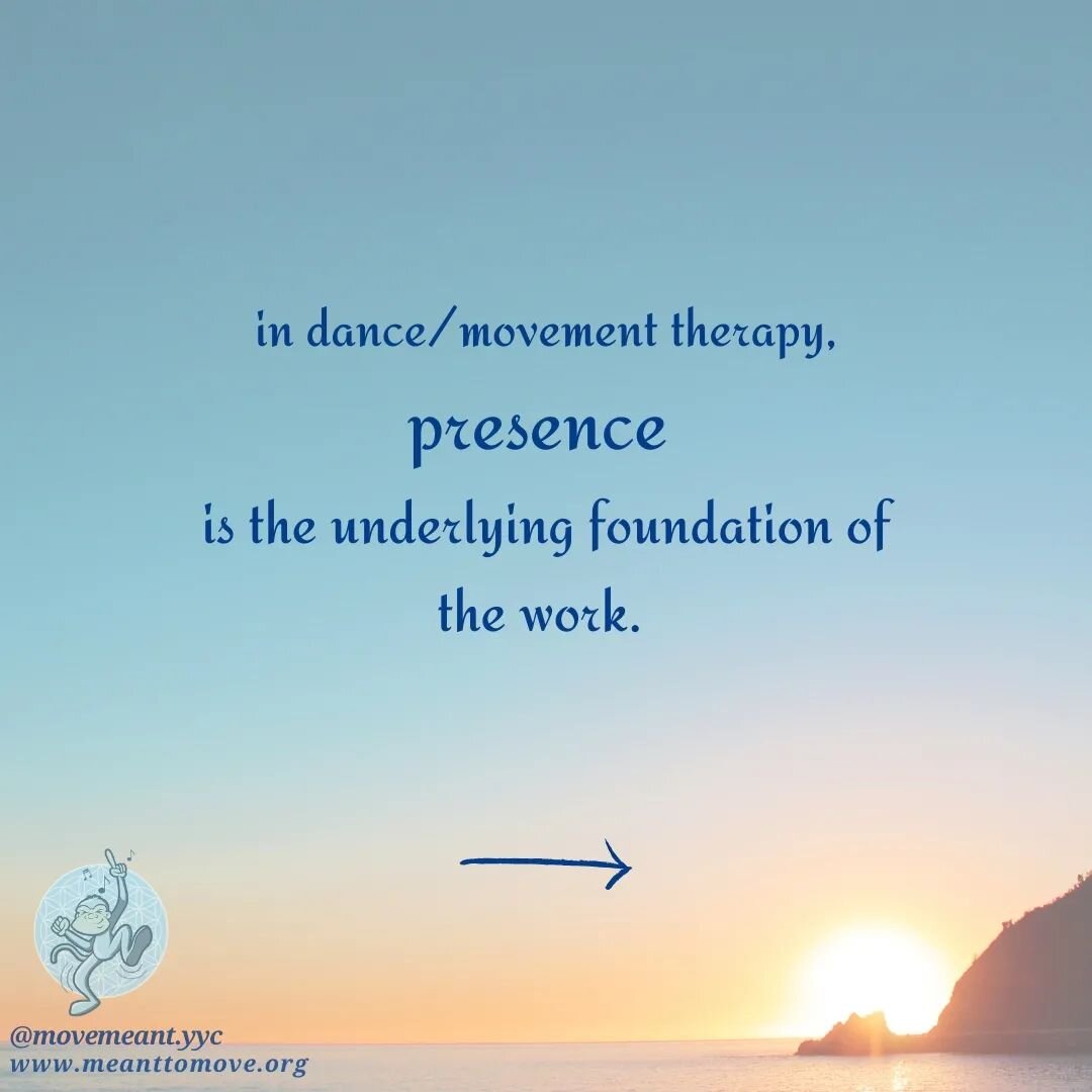 The misconception about #DanceMovementTherapy is that it is all about &quot;dance&quot; - when in reality, the foundation of this work is PRESENCE. ✨ What a dance/movement therapist offers their clients is full, embodied presence. A compassionate wit