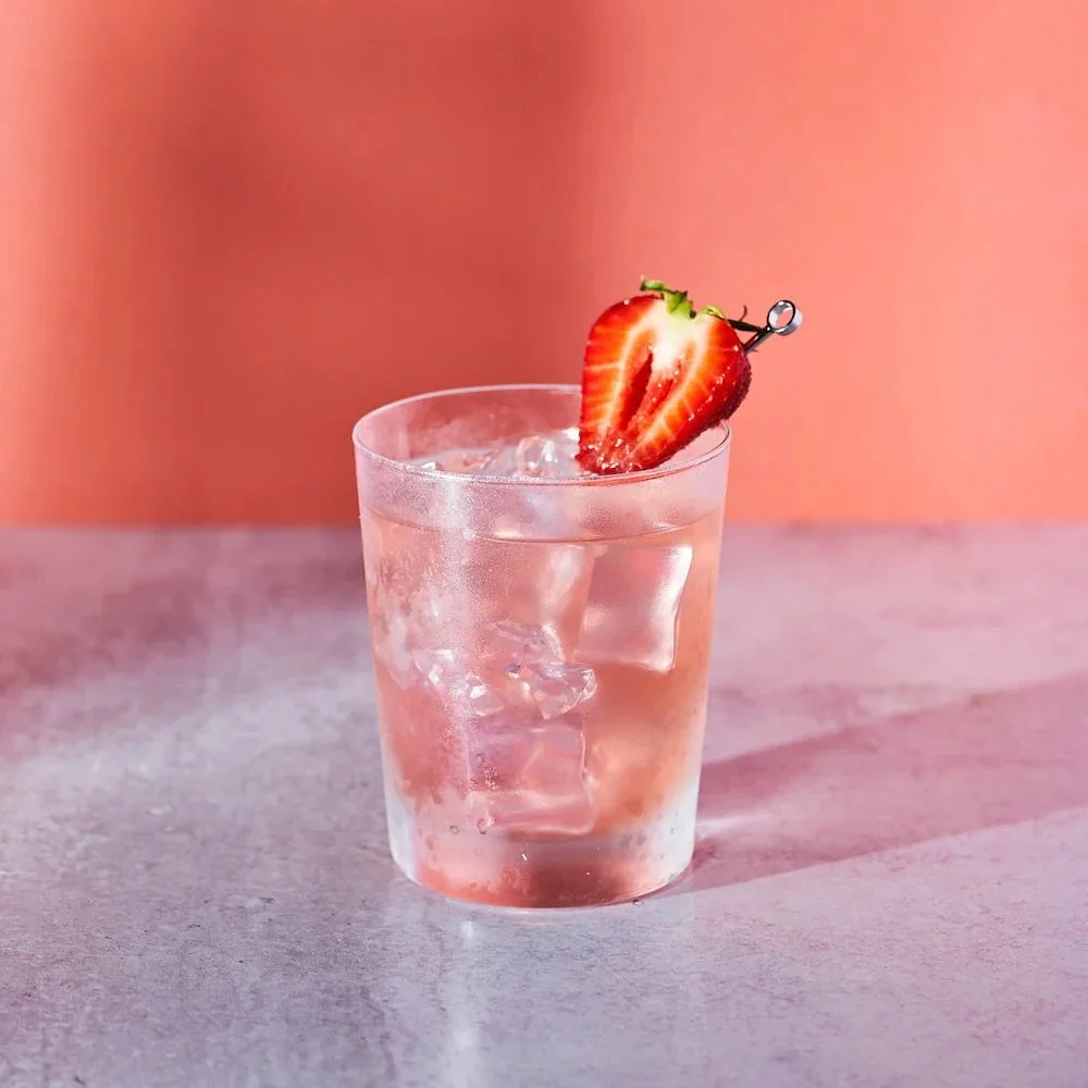 Make this Valentine's Day one to remember with our refreshing Strawberry Rose Rum Cocktail! 

To make: Fill a glass with ice, pour in 2 oz white rum, 3 oz strawberry rose mixer, and 1/2 oz fresh lime juice, stir gently, garnish with a strawberry, and