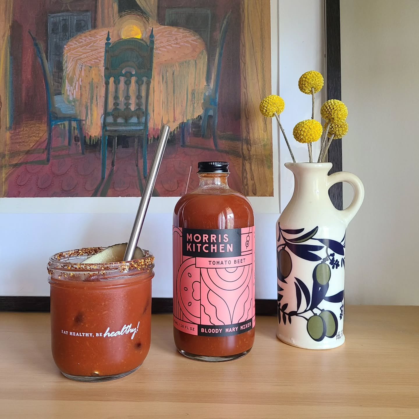 Our Tomato Beet Mixer brings earthy depth and vibrant flavor &mdash; just right for crisp Saturday afternoons 🍅🌇

#MorrisKitchen #CraftedCocktails #TomatoBeetMixer #BloodyMarySeason #FallSips #WeekendSlowDown #ArtOfBrunch #SipInStyle