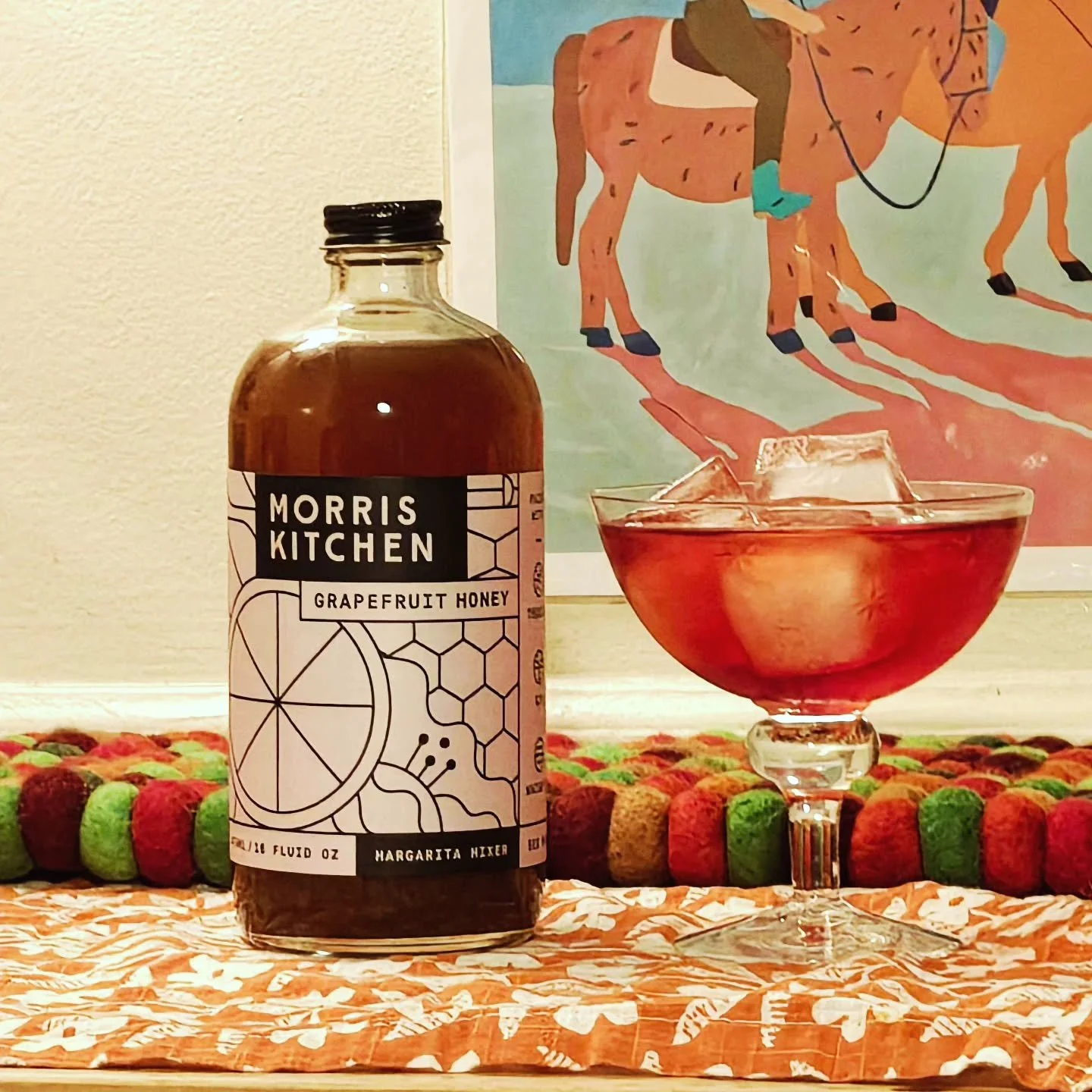 A fall twist on the classic Negroni.
Grapefruit Honey brings a smooth citrus note that softens the edges &mdash; perfect for slow evenings and good company.🥃

1 oz gin
1 oz dry vermouth
1 oz Campari
2 oz Grapefruit Honey Mixer

Stir together all ing