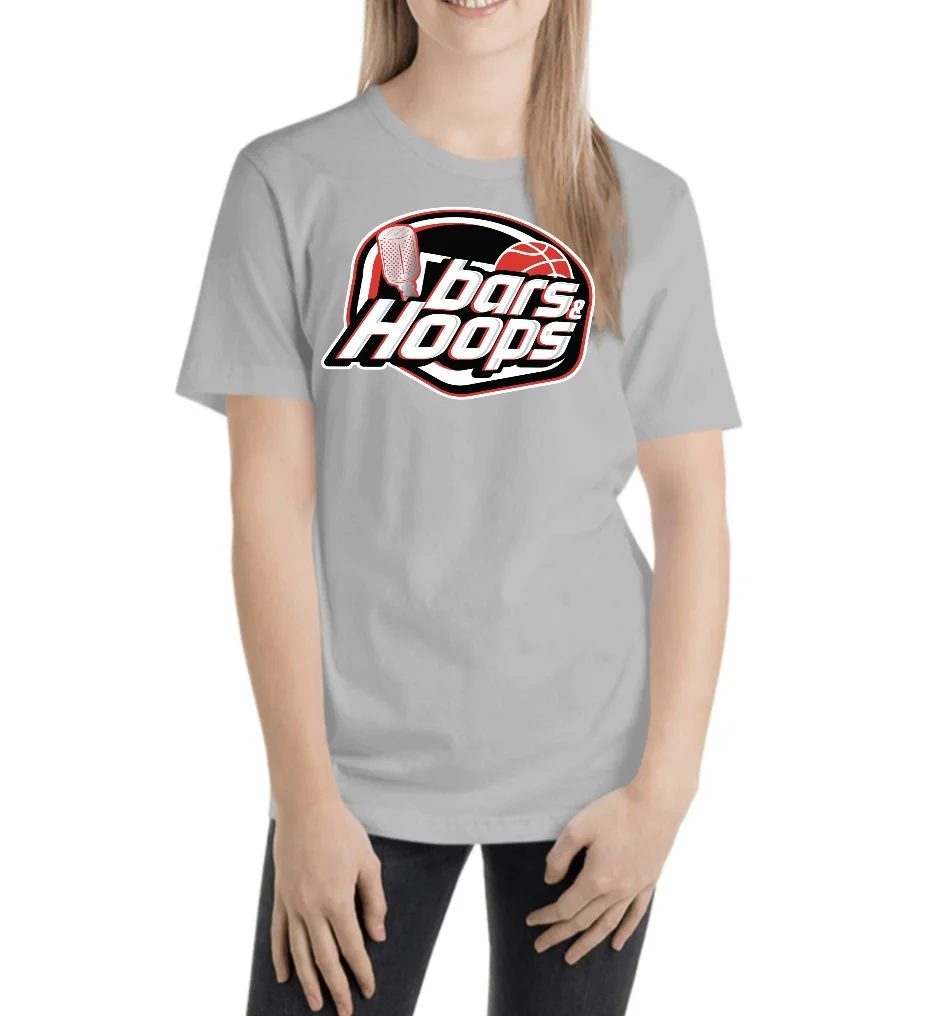 Bars & Hoops Grey Women's T-Shirt
