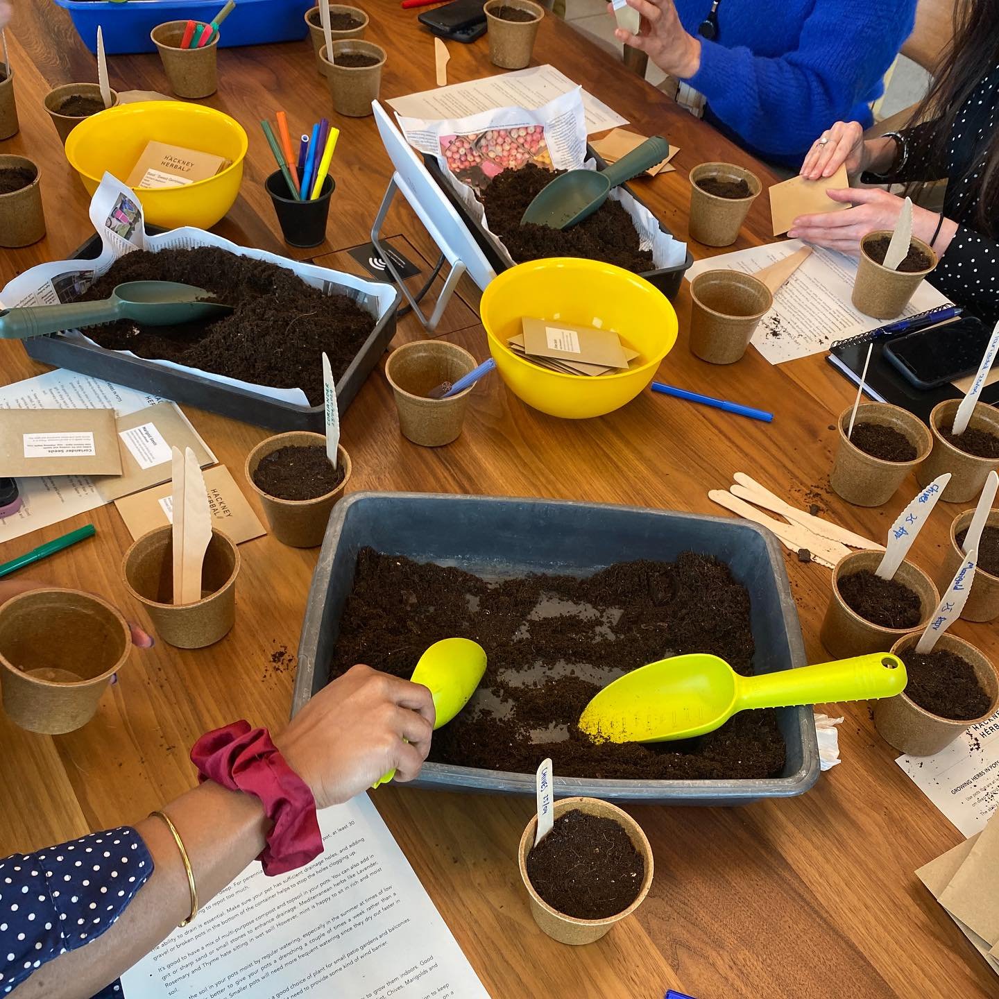 Last week we were out and about around town running a variety of Gardening for Wildlife workshops 🌸🐝🪴 A love for growing and connecting with nature is very much at the heart of what we do at Hackney Herbal so we are always thrilled to be invited t