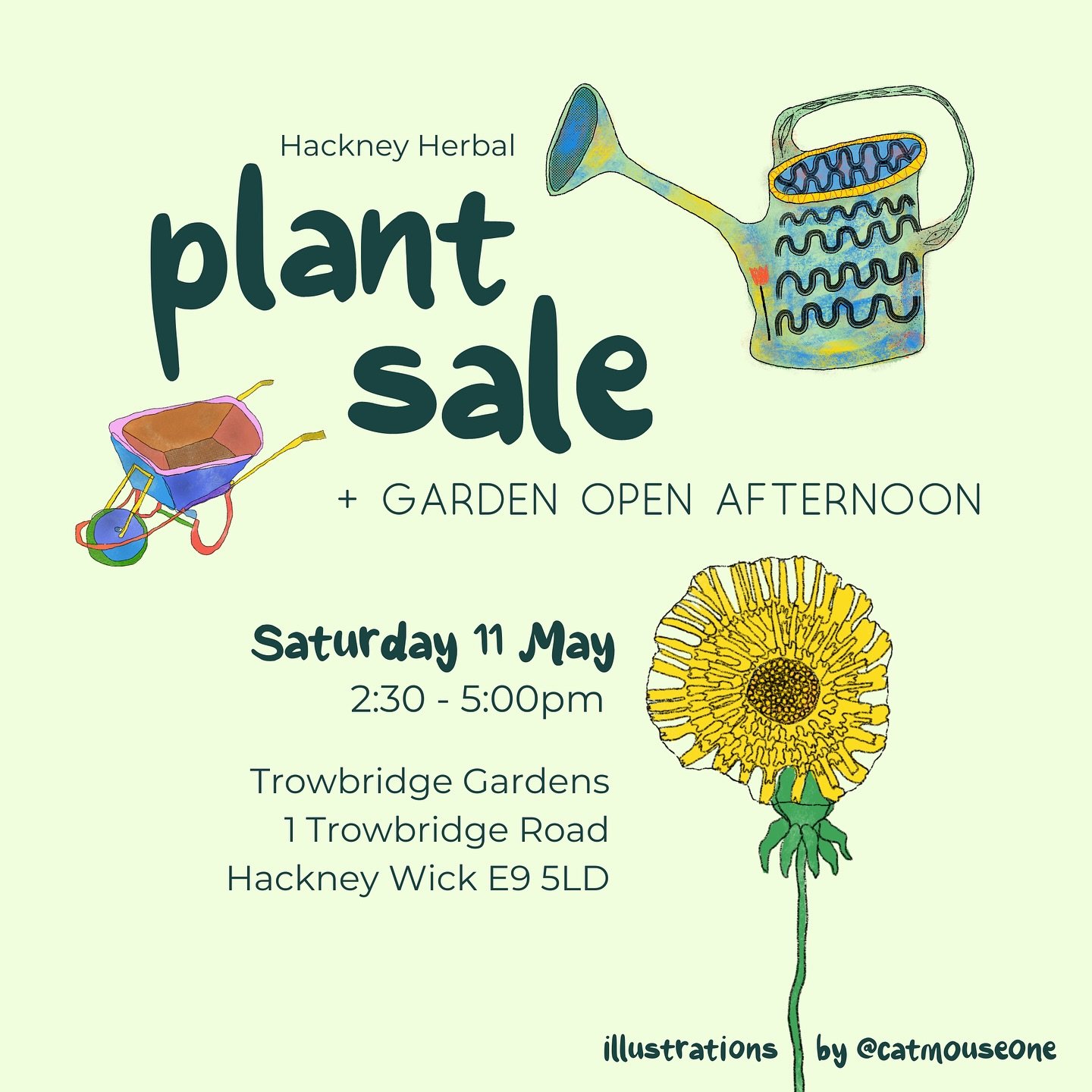 Join us at our garden in Hackney Wick next weekend for a Plant Sale + Garden Open Afternoon. Enjoy the herb garden in its late spring glory and pick up some plants for your own garden. We&rsquo;ll have a range of herbs, flowers and edible plants as w