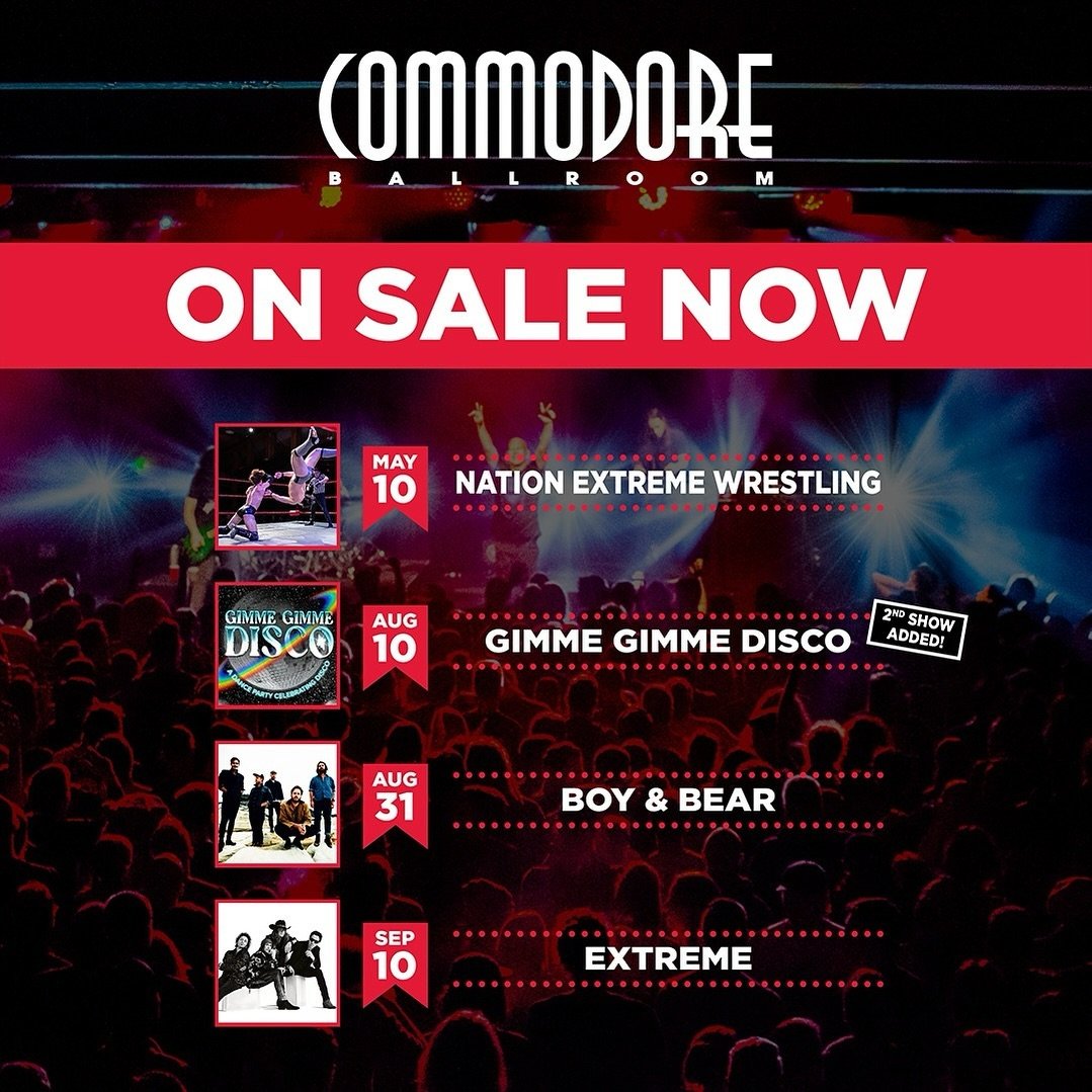 Secure your tickets to these new shows at commodoreballroom.com 🎟️