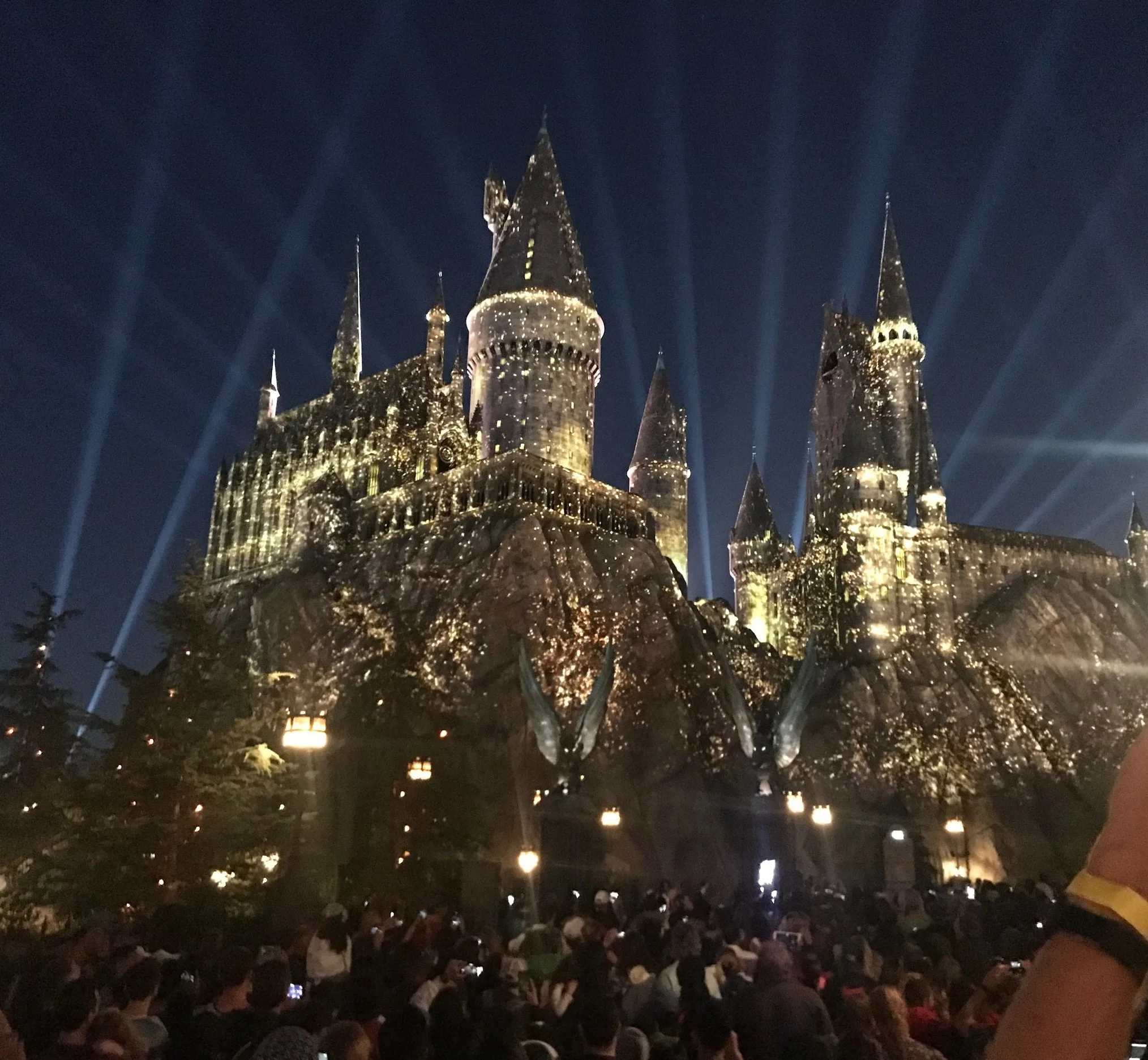 Nighttime Lights At Hogwarts Castle - Truly Magical