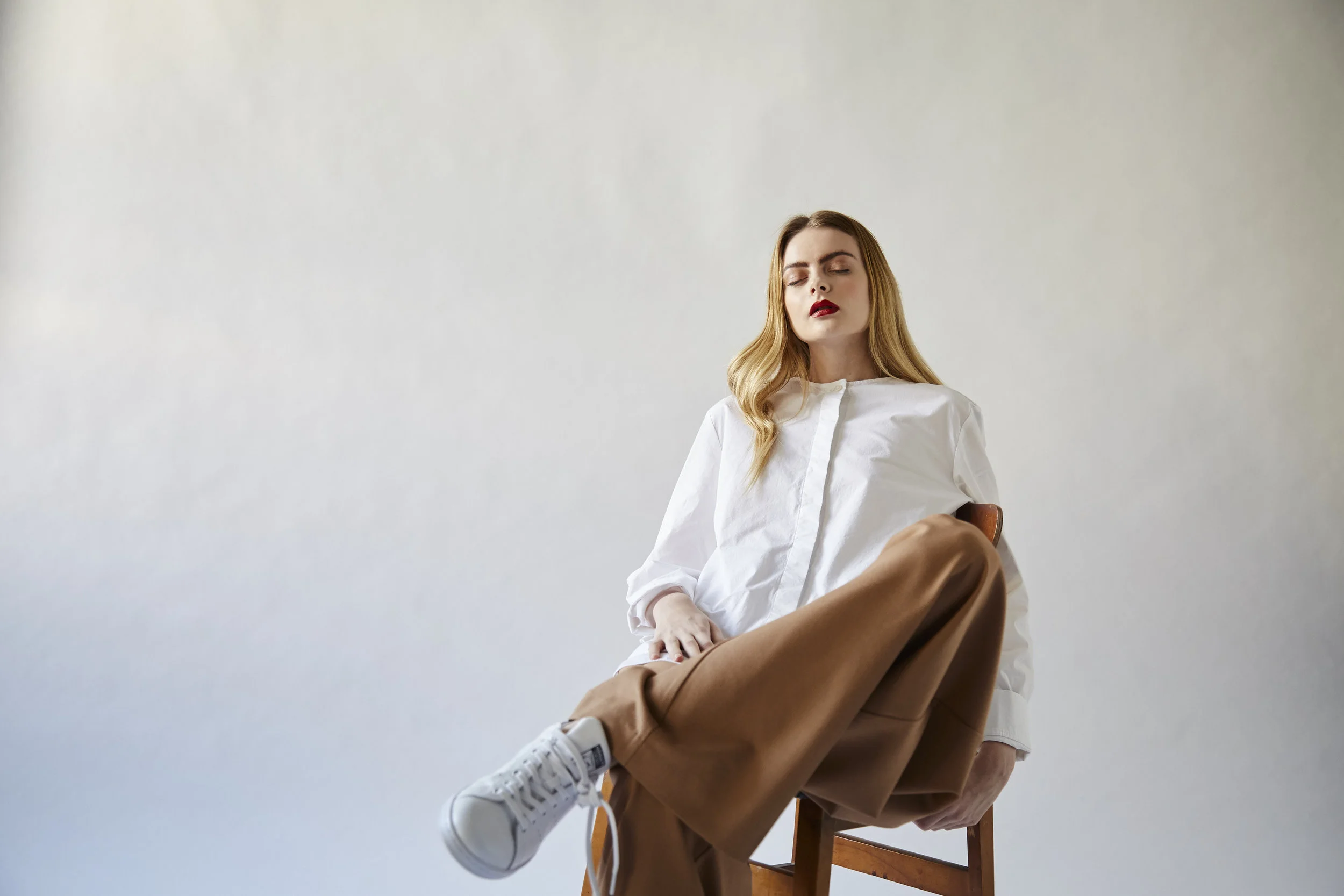 red lips casual style Minimal look book photography Rosie Ann Butcher Photography
