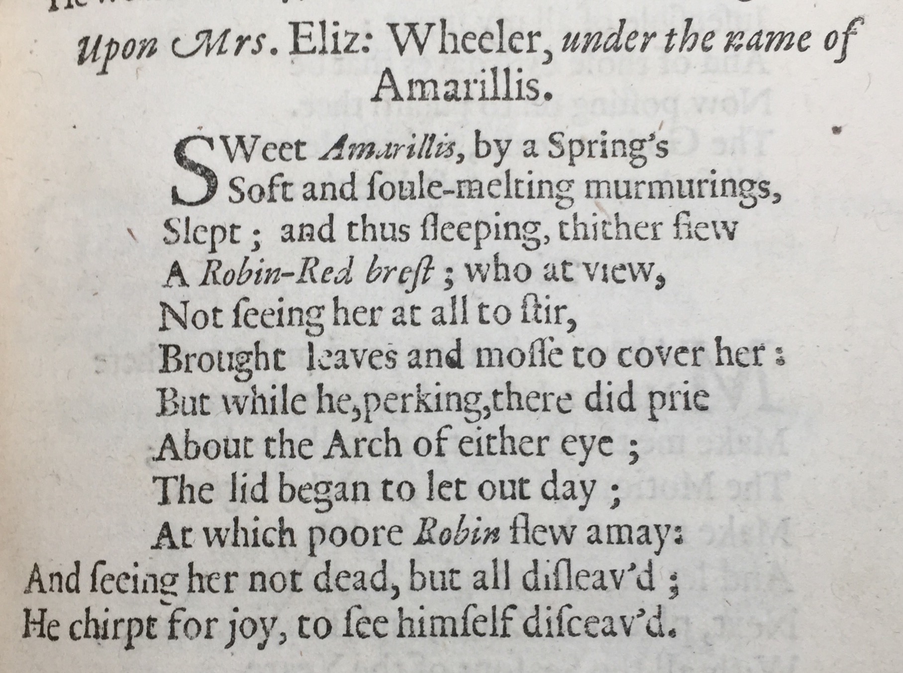 From Hesperides , London: Printed for John Williams, and Francis Eglesfield, and are to be sold at the Crown and Marygold in Saint Pauls Church-Yard, 1648. p. 49
