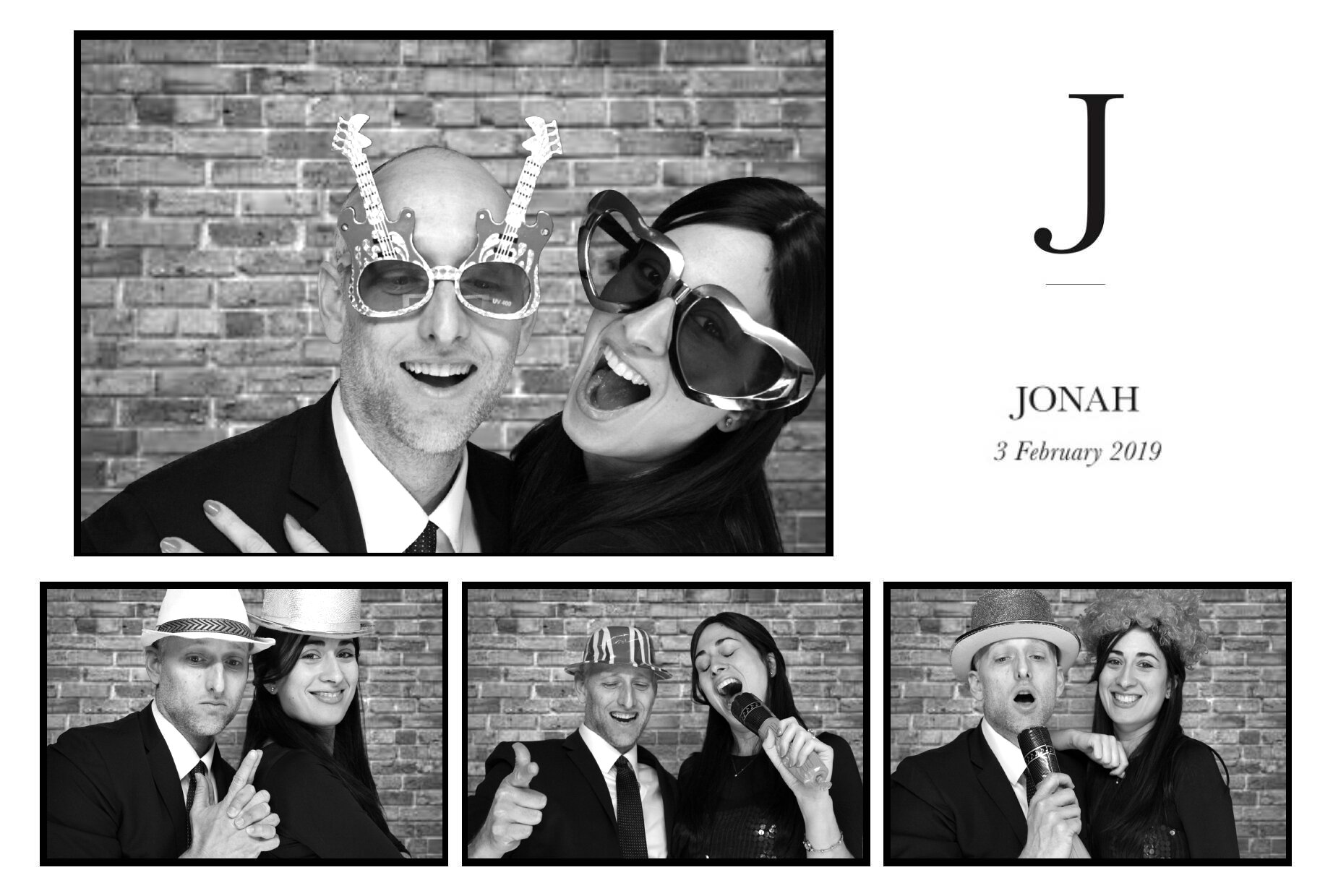 Photo booth guests in funky glasses