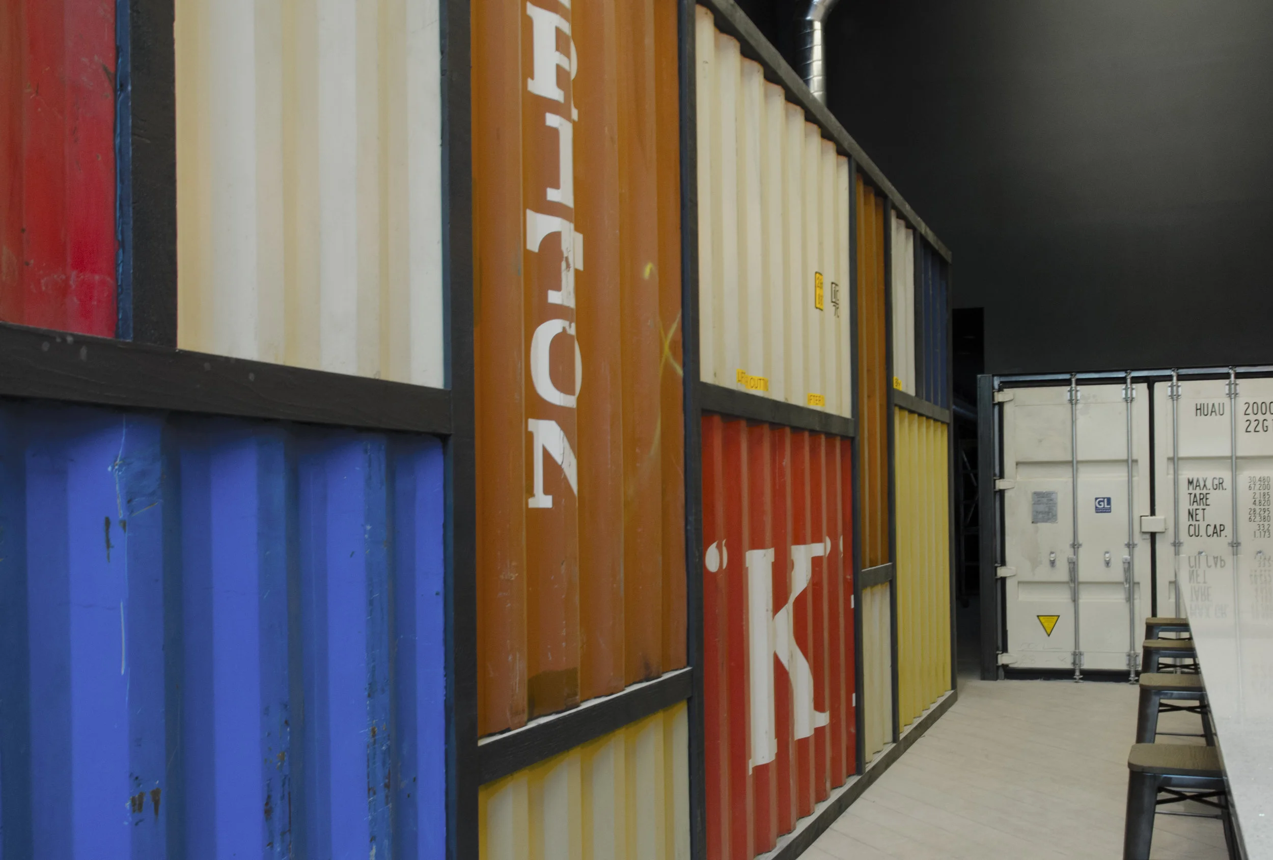 the port bar wall of recycled shipping containers from the port of oakland (Jeff Kaluzny/JMKImages @jmkImages)