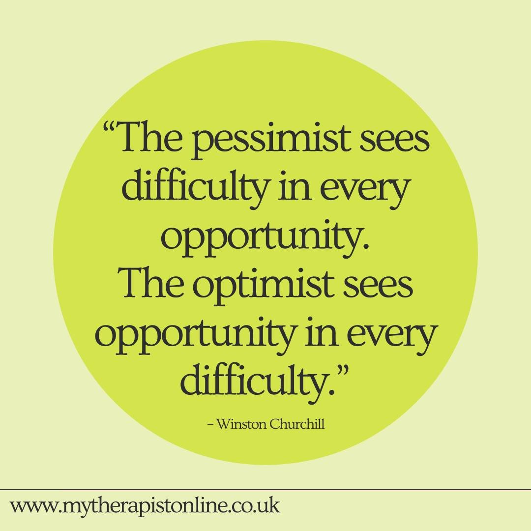 🤍Therapy can be a transformative tool in shifting our perspective from viewing the world through a lens of difficulty to recognising opportunities, even in the toughest challenges. The quote, &quot;The pessimist sees difficulty in every opportunity.