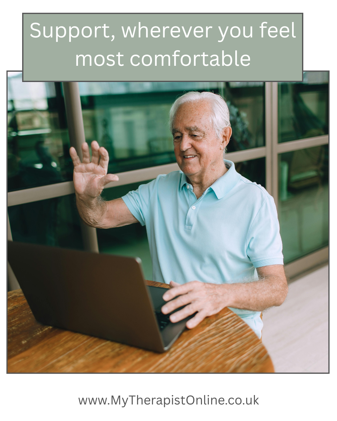 Secure online therapy session connecting client and therapist through video call