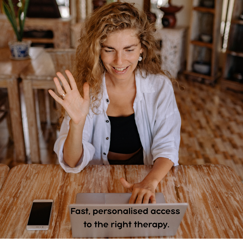 Online therapy session with a qualified therapist providing personalised mental health support from home