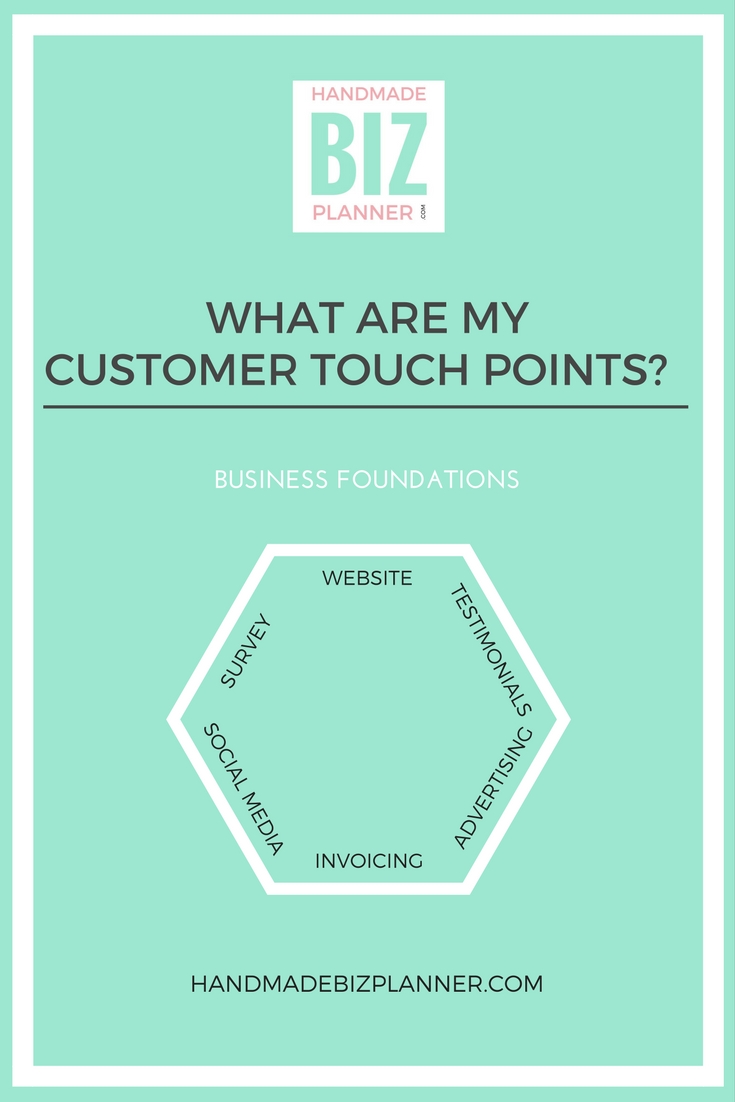 Handmade Biz Planner - Business Foundations - What are my customer touch points?