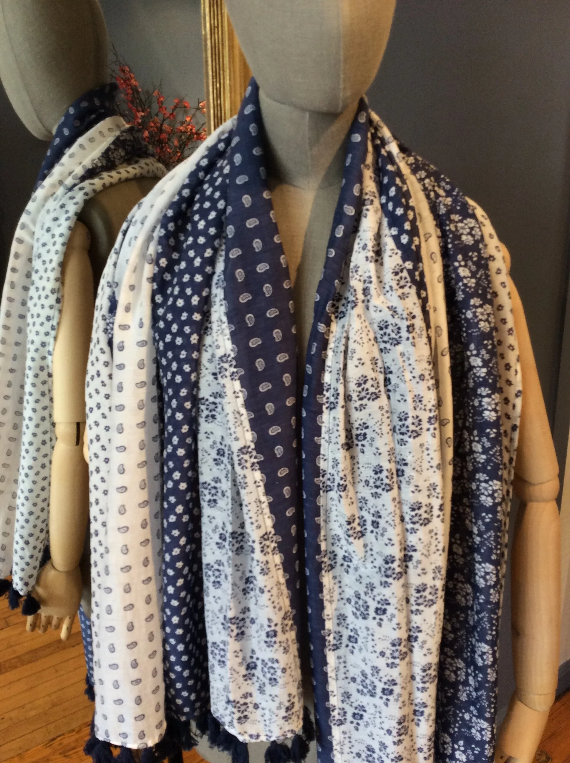 Cotton Spring Scarf Blue