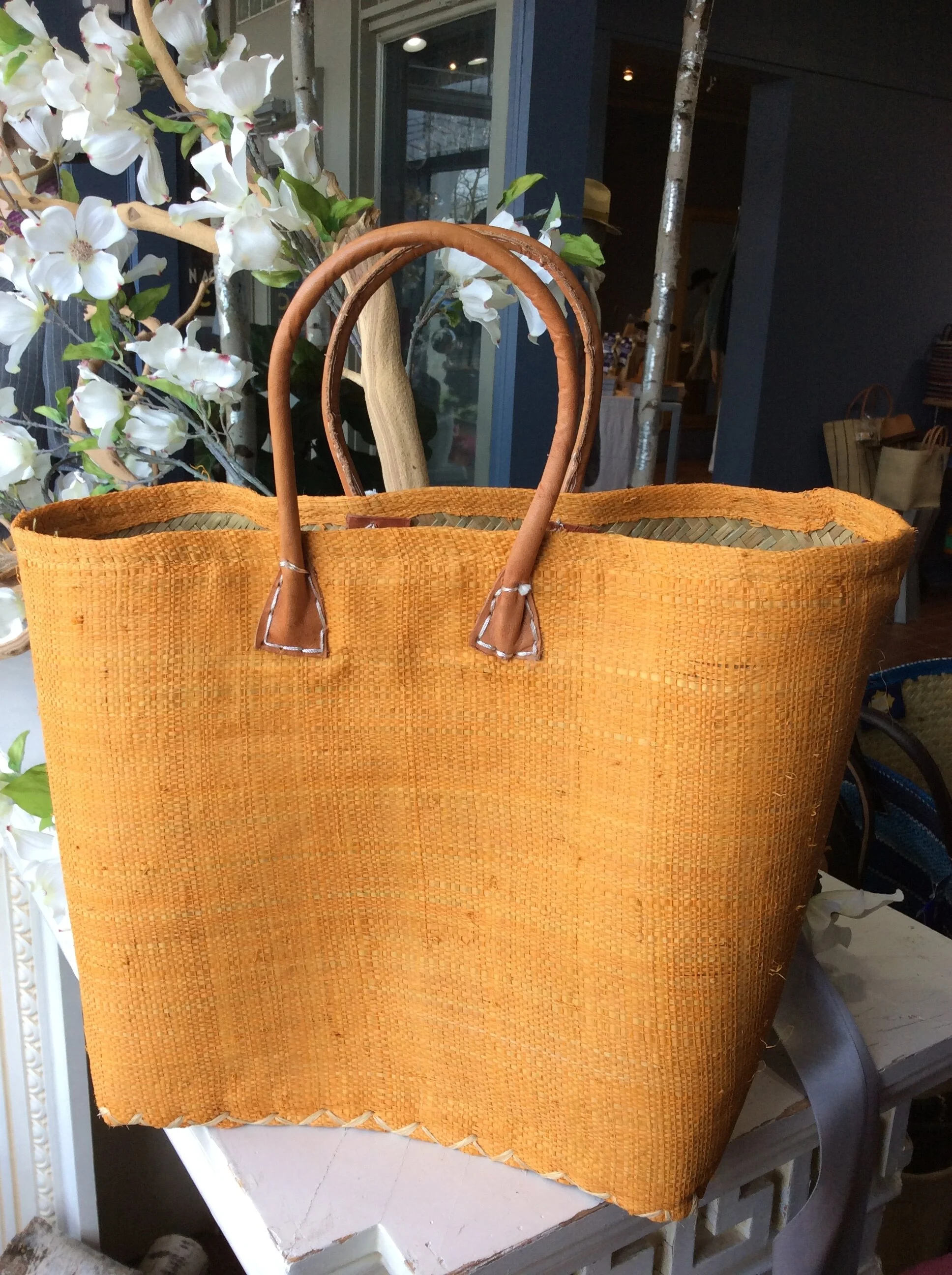 Beach Bag Handcrafted from Madagascar Orange SM