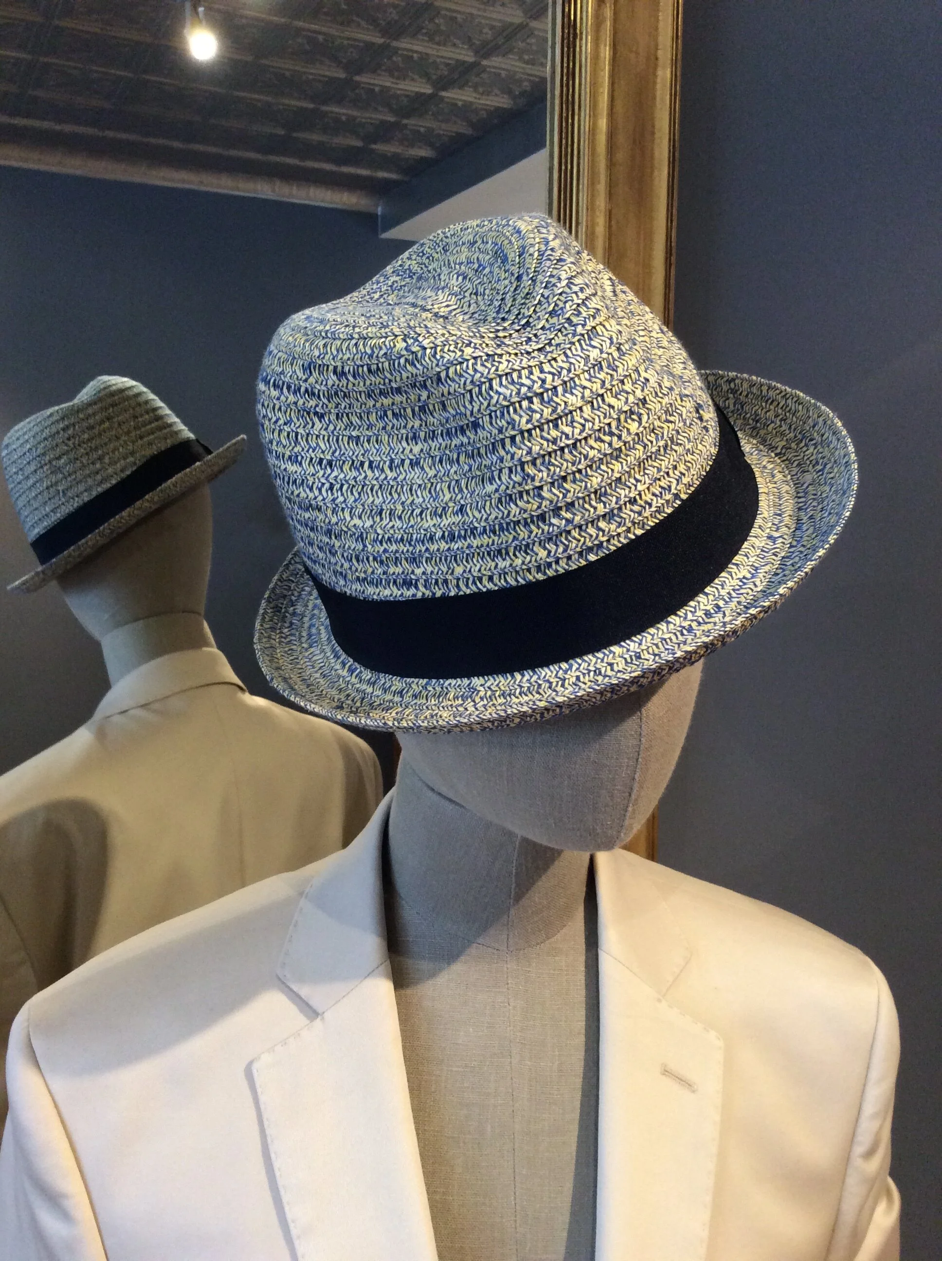 Bailey's Men's Fedora Woven Hat, Chambray Blue, Size Large 