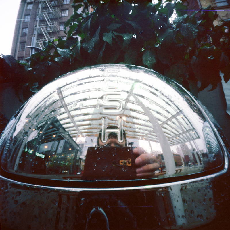 Self-portrait, trash can, 8 seconds. Zero Image 2000 pinhole.