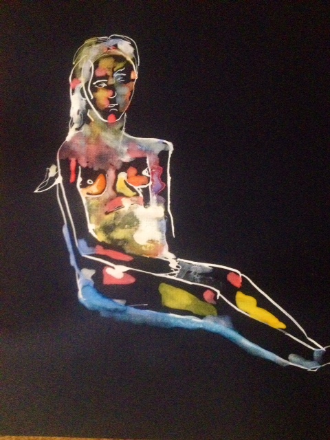 Ink & Watercolor on Pastel Paper 9" X 12"