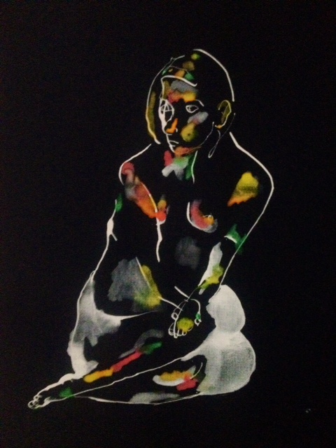 Ink & Watercolor on Pastel Paper 9" X 12"