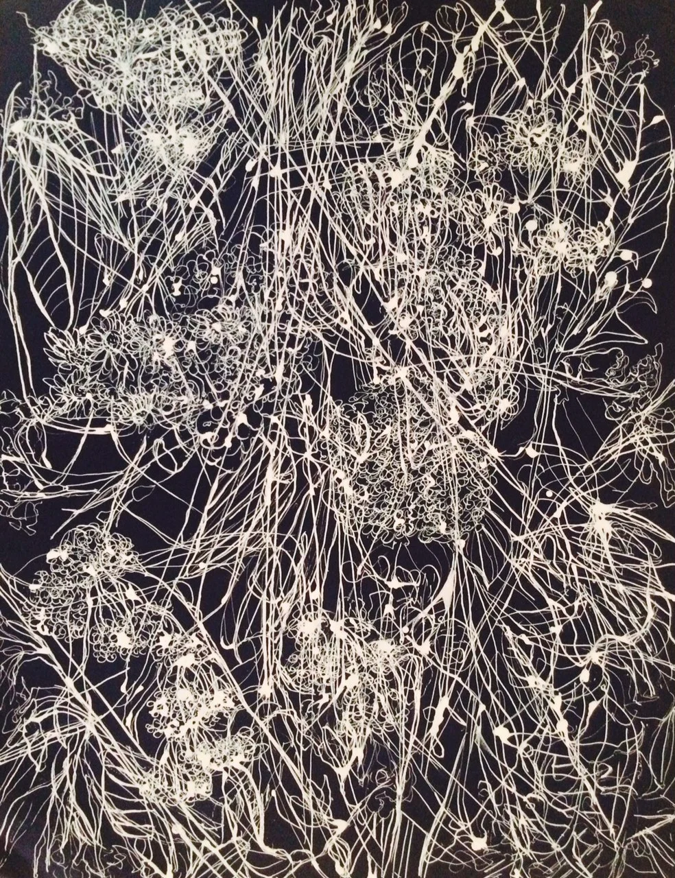 White Ink on Pastel Paper 19 1/2" x 25 1/2"