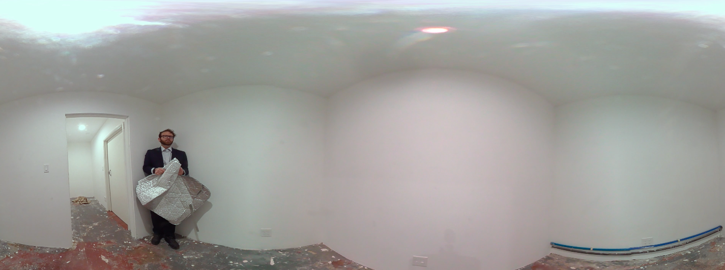 Paul Waddell in collaboration with Daniel Lisi, I Steal Thunder, 2017, virtual reality project, dimensions variable Description/Statement: In I Steal Thunder, you, the viewer, are here. The virtual reality is that room. The reality is that room. It is days ago, but you are there. Someone will be with you soon. Price upon request. (Inclusive of the oculus kit customized for the buyer.)