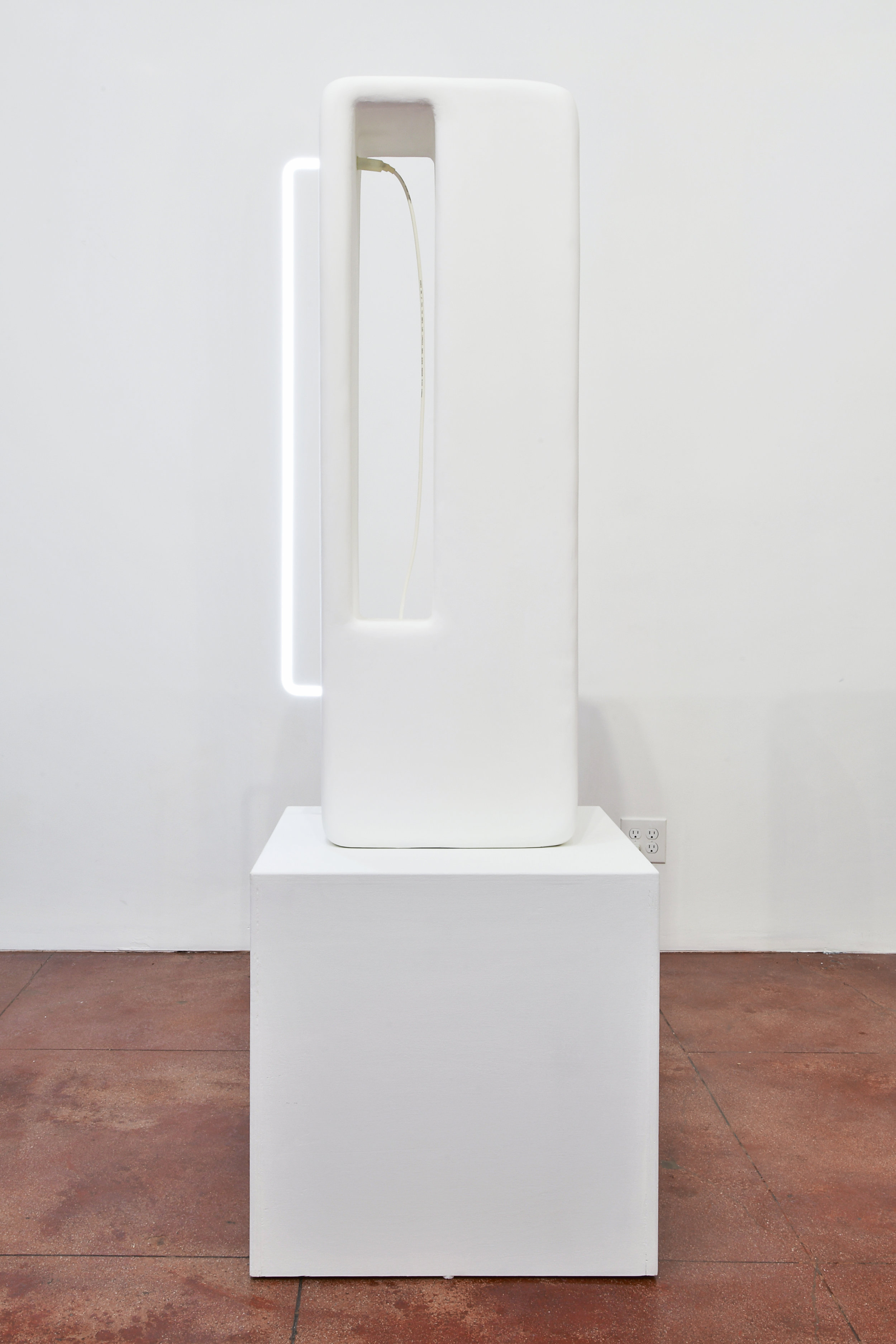 Esther Ruiz, Volume III, 2016, MDF, Plaster, Neon, Paint, 19 x 11 x 48”