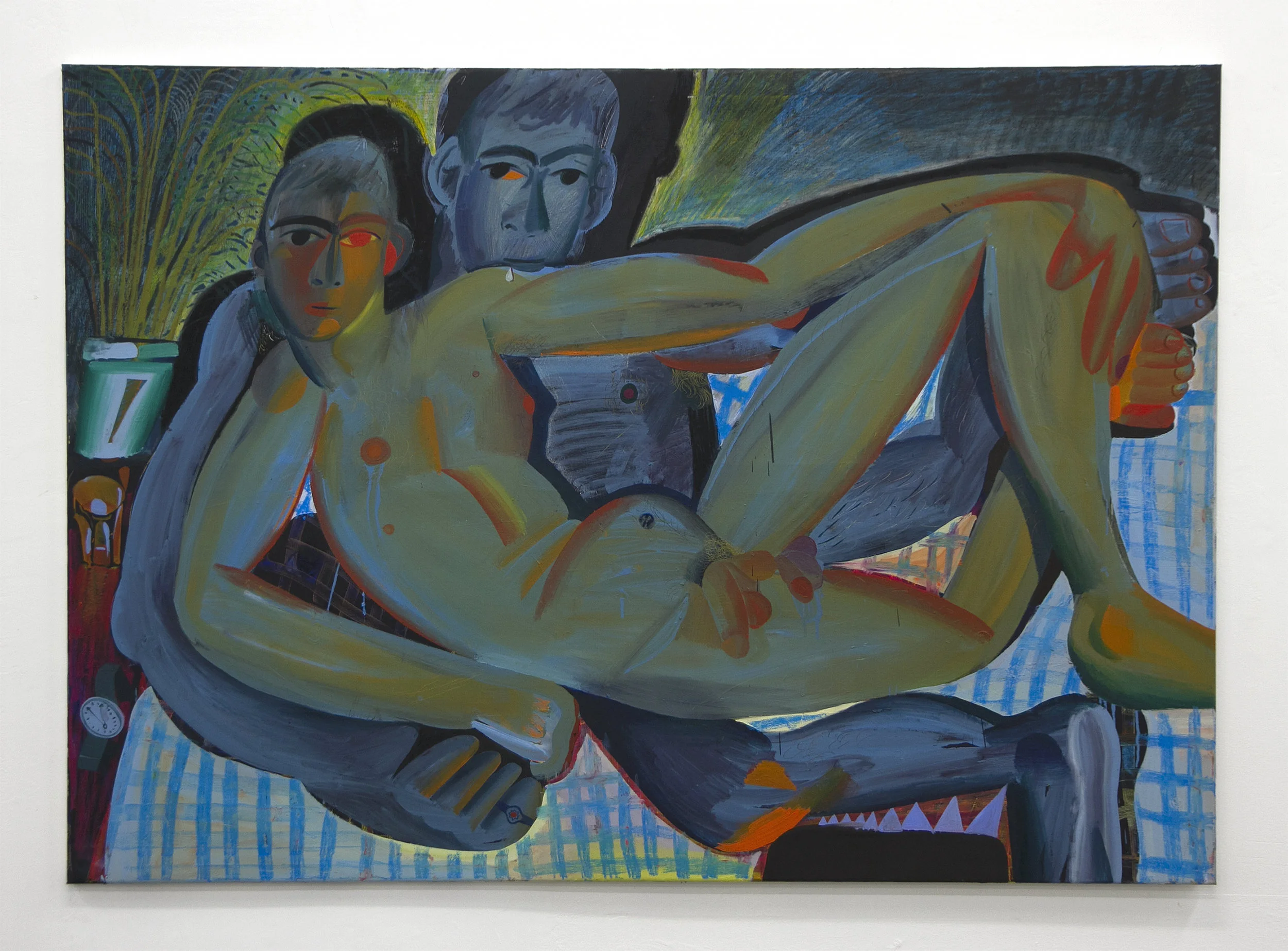 Can We Watch Something Less Serious Please , oil and oil pastel on canvas, 47.2" x 66.9", 2016